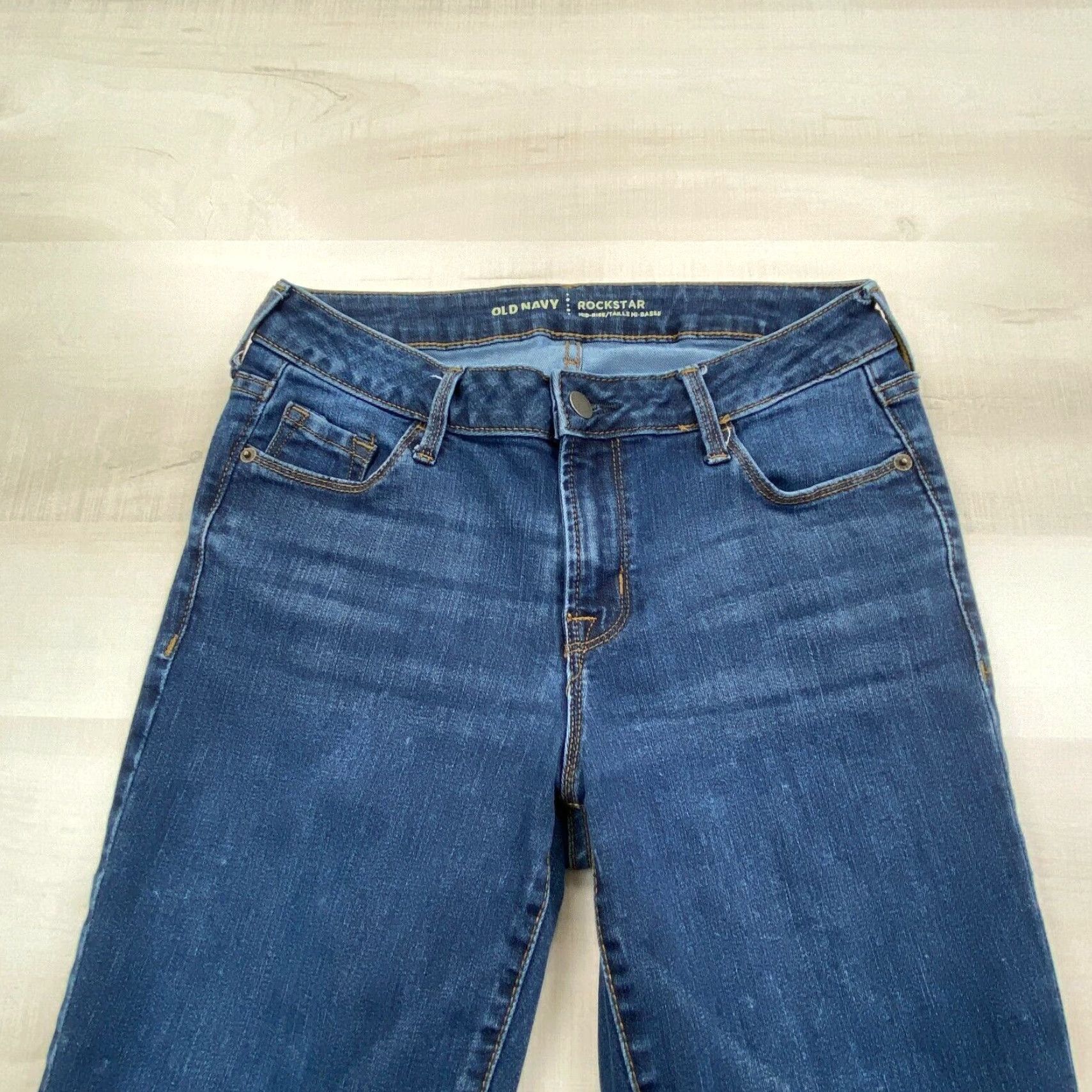 Old Navy Old Navy Women's Rockstar Skinny Jeans, Medium Wash Blue, Size 4, Regular Fit Size 27" / US 4 / IT 40 - 2 Thumbnail