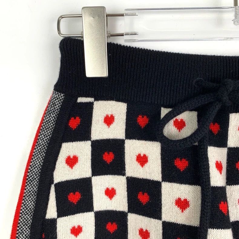 Dior Black White Checkered Heart Knit Shorts-2506 Size 33" - 3 Thumbnail