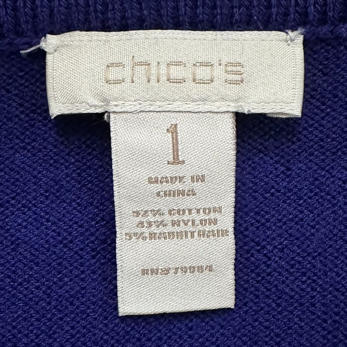 Chicos Chico’s Royal Blue Buttoned Boat Off Shoulder Neck Sweater Size M / US 6-8 / IT 42-44 - 10 Thumbnail