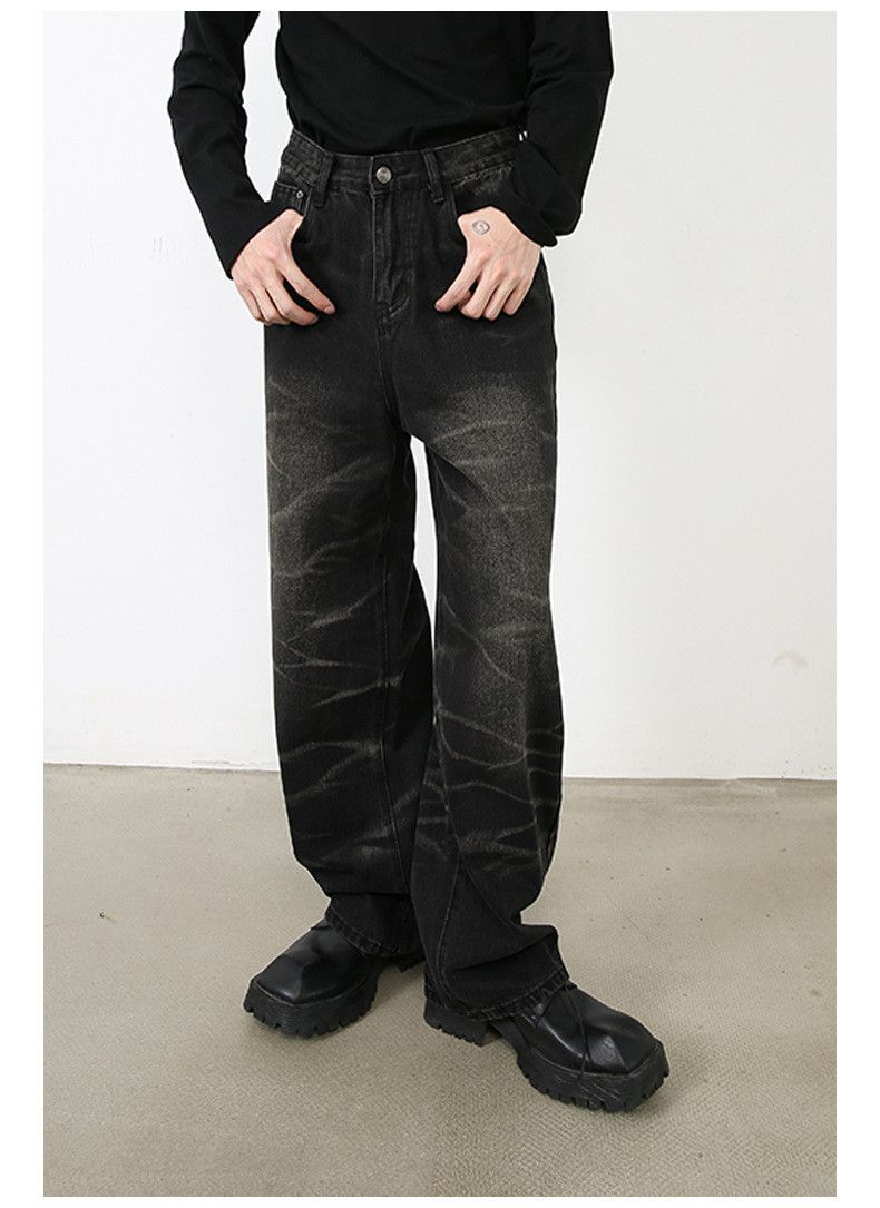 Japanese Brand × Jean Black loose straight men's personalized striped jeans Size US 32 / EU 48 - 1 Thumbnail