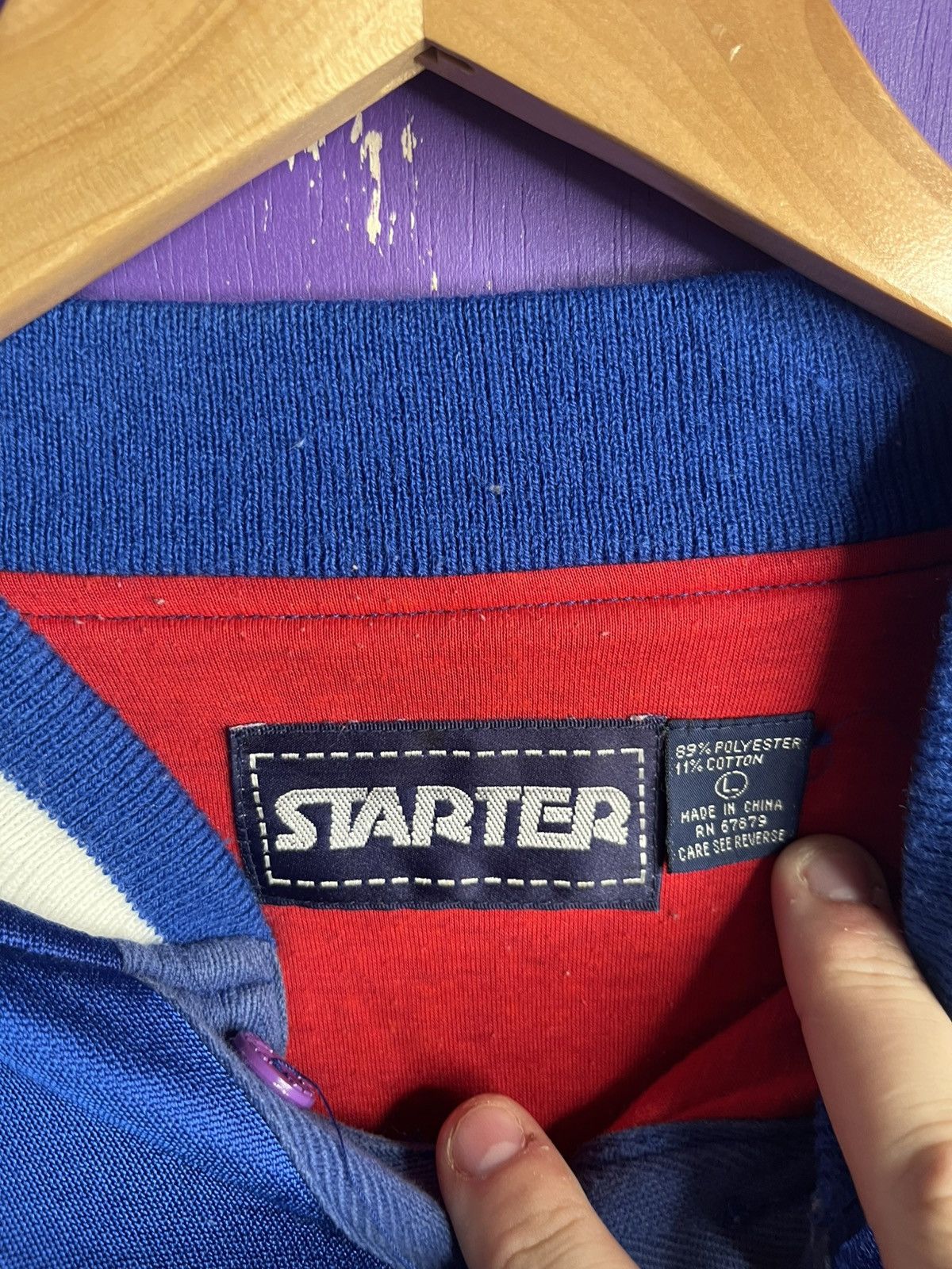 NBA × Starter × Vintage Vintage 80s Starter Philadelphia 76ers button crewneck Size US L / EU 52-54 / 3 - 4 Thumbnail