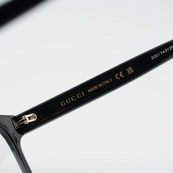 Gucci Gucci GG2108O 001 Eyeglasses Black 55mm Square Frame Size ONE SIZE - 7 Thumbnail
