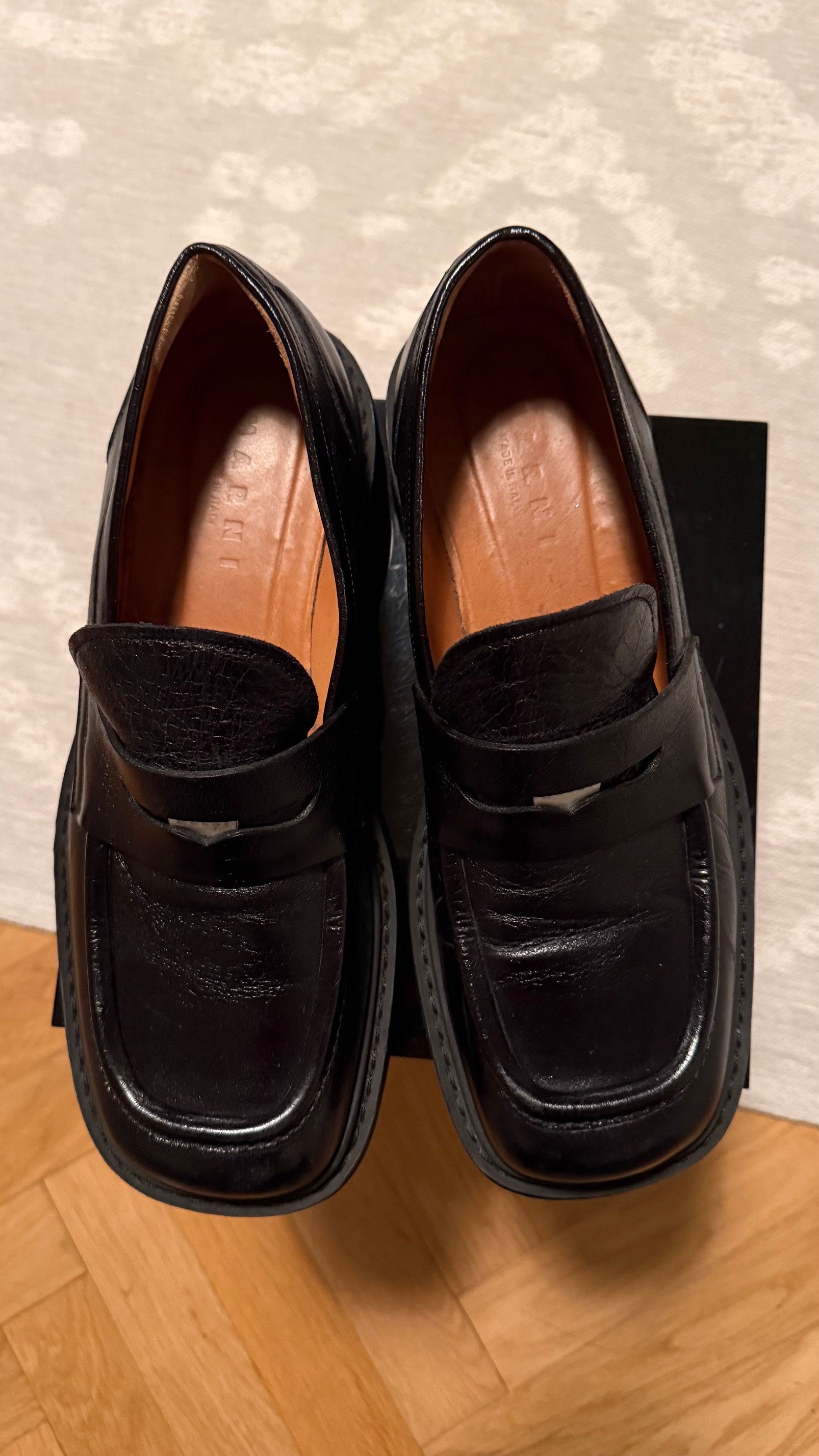 Marni Marni black leather loafers platform sole 10 43 Size US 10 / EU 43 - 1 Thumbnail