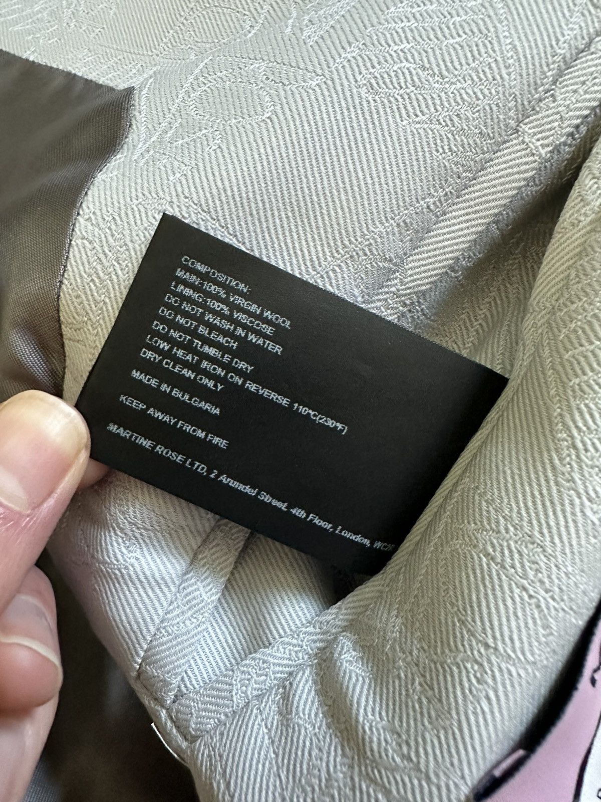 Martine Rose [NEW] $1190 SS22 Tailored Track Jacket Wool Jacquard Grey Size US L / EU 52-54 / 3 - 8 Thumbnail
