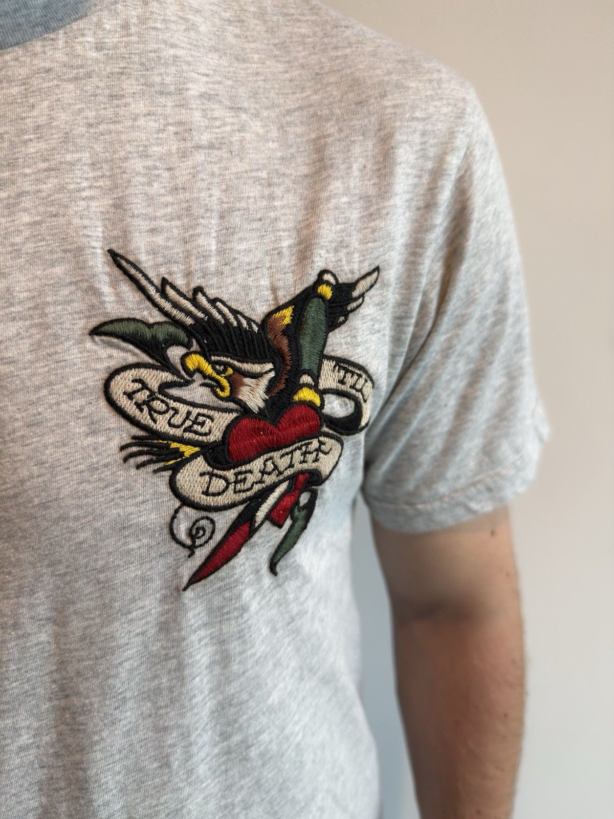 Ed Hardy Ed Hardy by Christian Audigler Mens T-Shirt Tee Emroidered Size US L / EU 52-54 / 3 - 8 Thumbnail