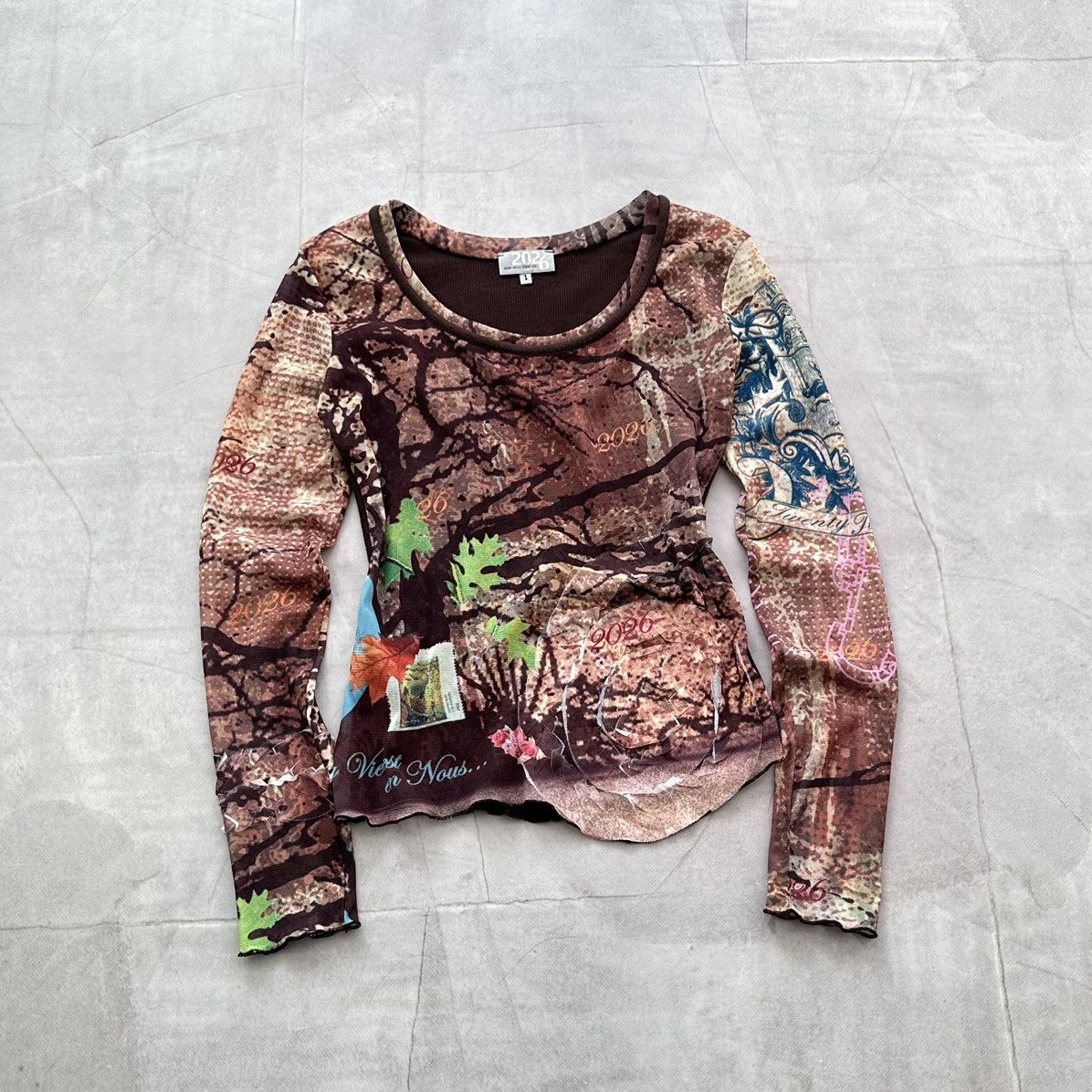 Hysteric Glamour × Undercover France Mesh Top Tattoo Long Sleeve T Shirt Cop Copine Vibe Size S / US 4 / IT 40 - 1 Thumbnail