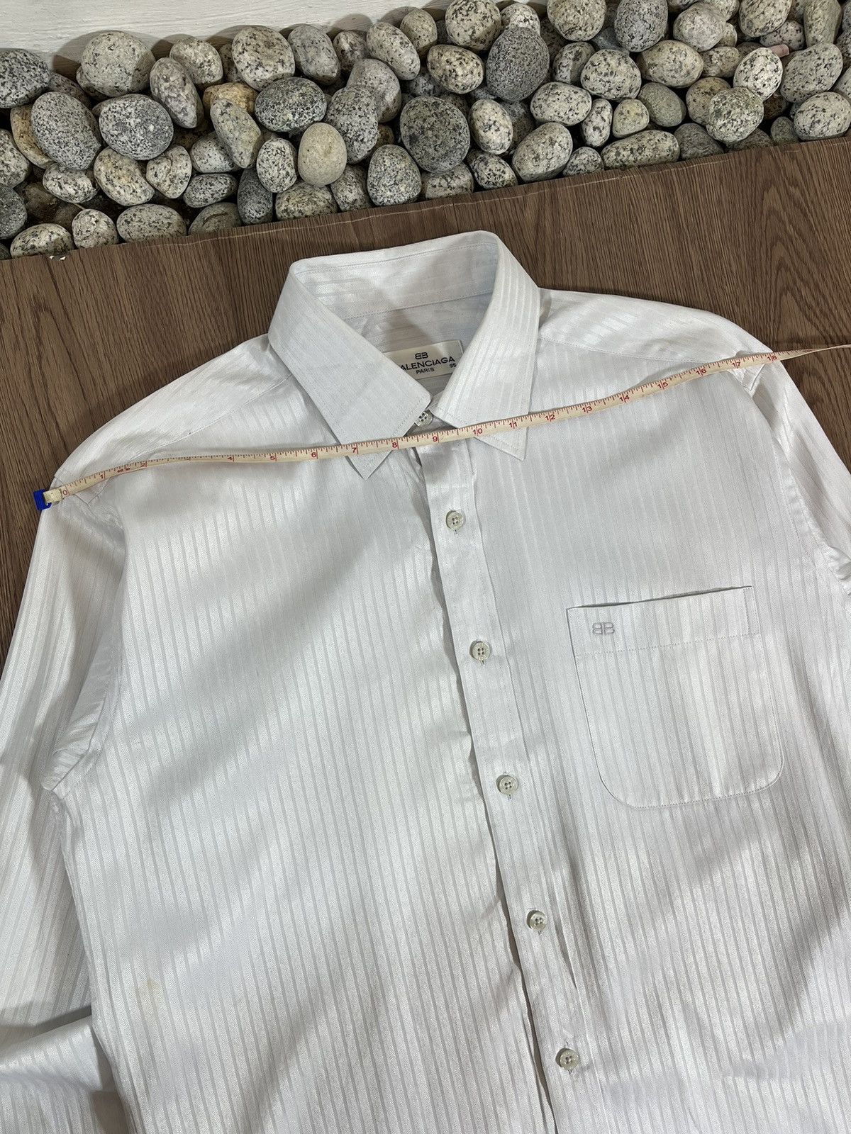 Balenciaga Balenciaga Paris Herringbone Stripe Long Sleeve Dress Shirt Size US M / EU 48-50 / 2 - 13 Thumbnail