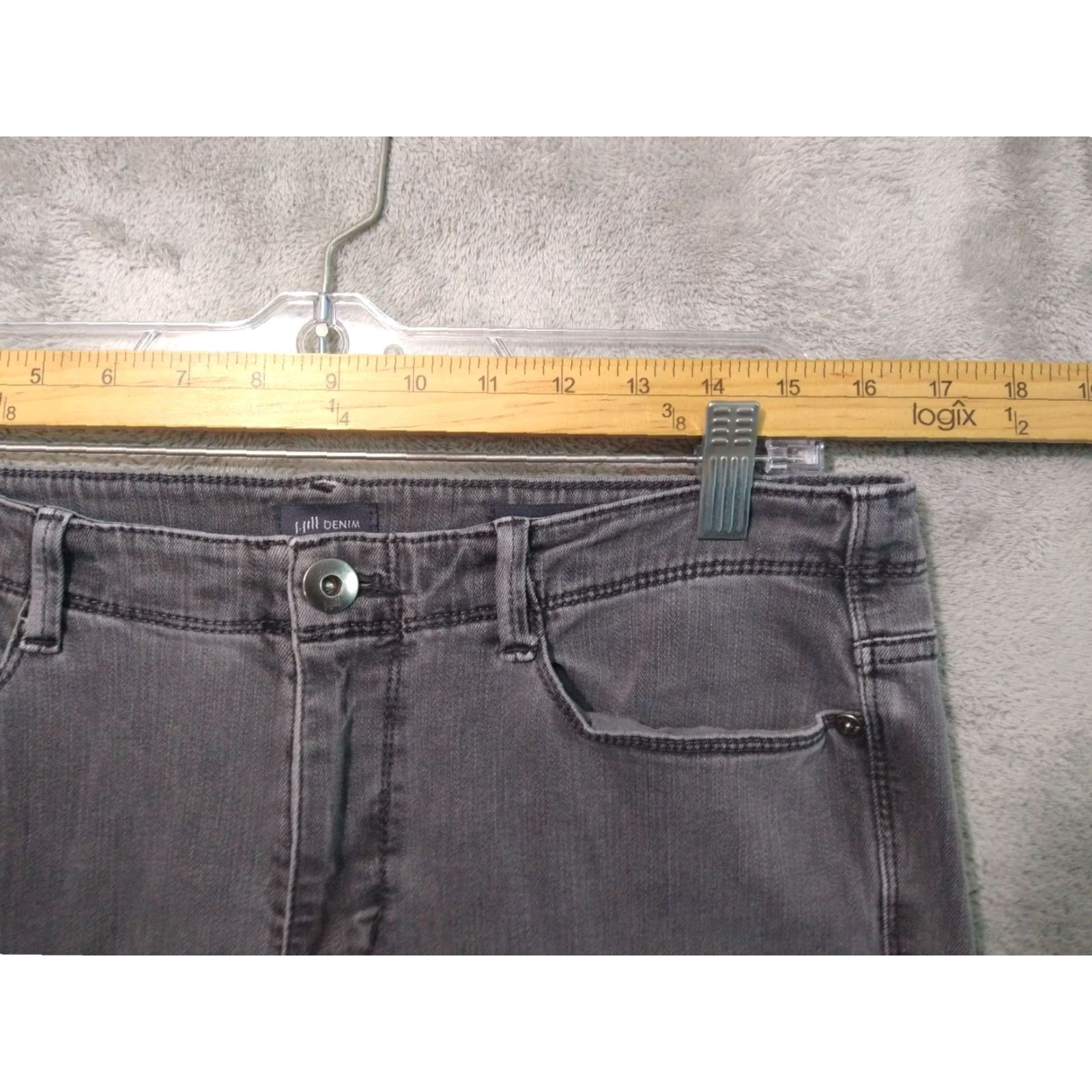 J. Jill J Jill Jeans Womens 10 Black Denim Authentic Slim Mid Rise Ankle 27.5in Stretch 5-Pocket Design Size 32" / US 10 / IT 46 - 3 Thumbnail