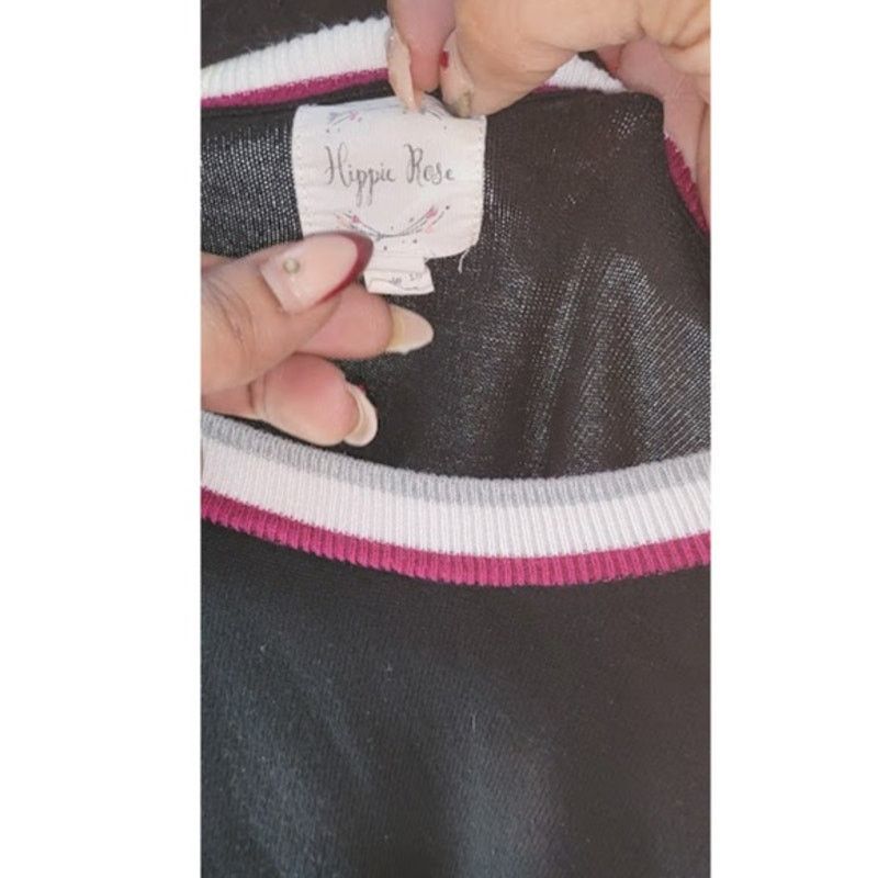 Other Hippie Rose Black Sweater PinkWhite Stripes Size L Size L / US 10 / IT 46 - 3 Thumbnail