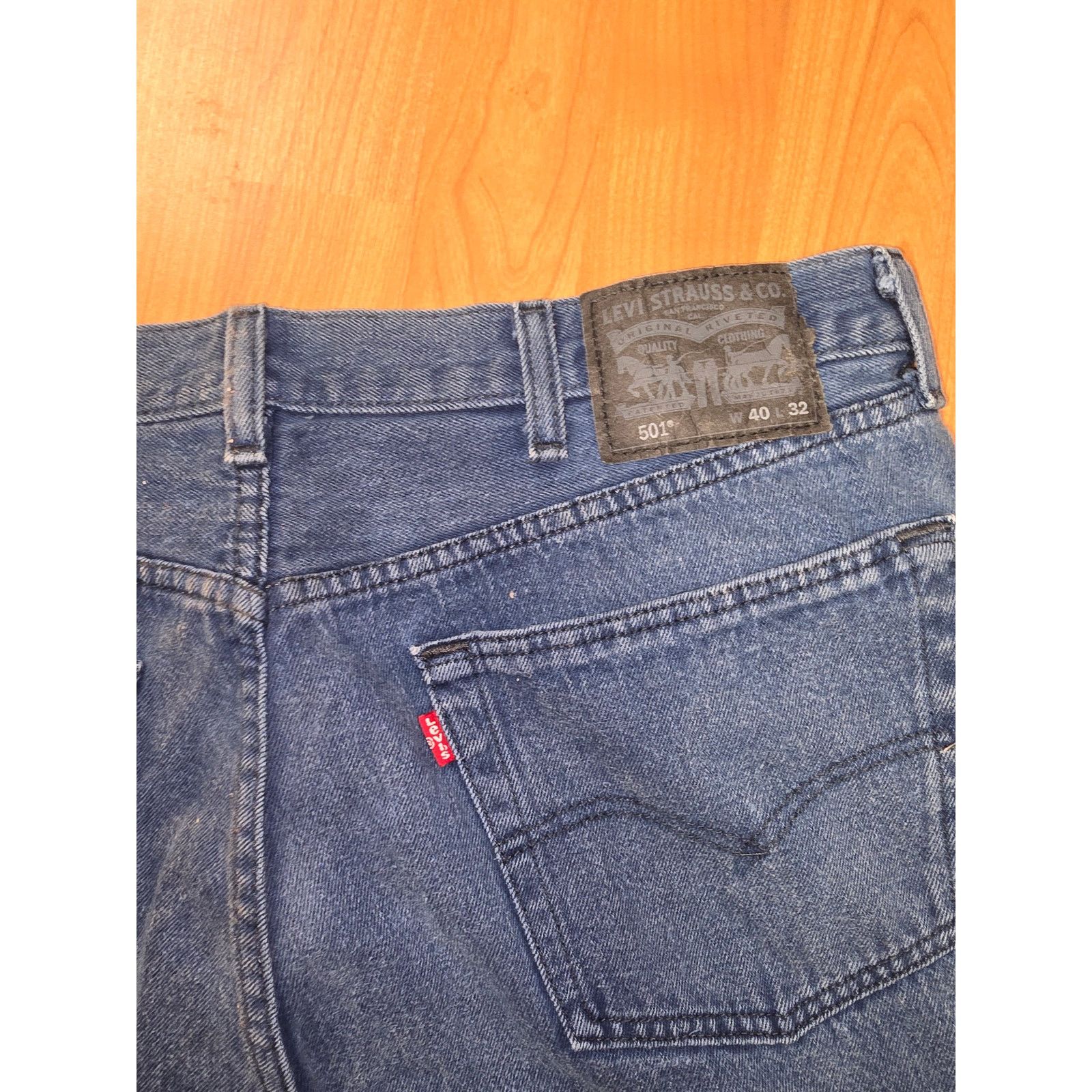 Levi's Levi's 501 Jeans Straight Leg 40x32 Classic Fit Blue Denim Size US 40 / EU 56 - 6 Thumbnail