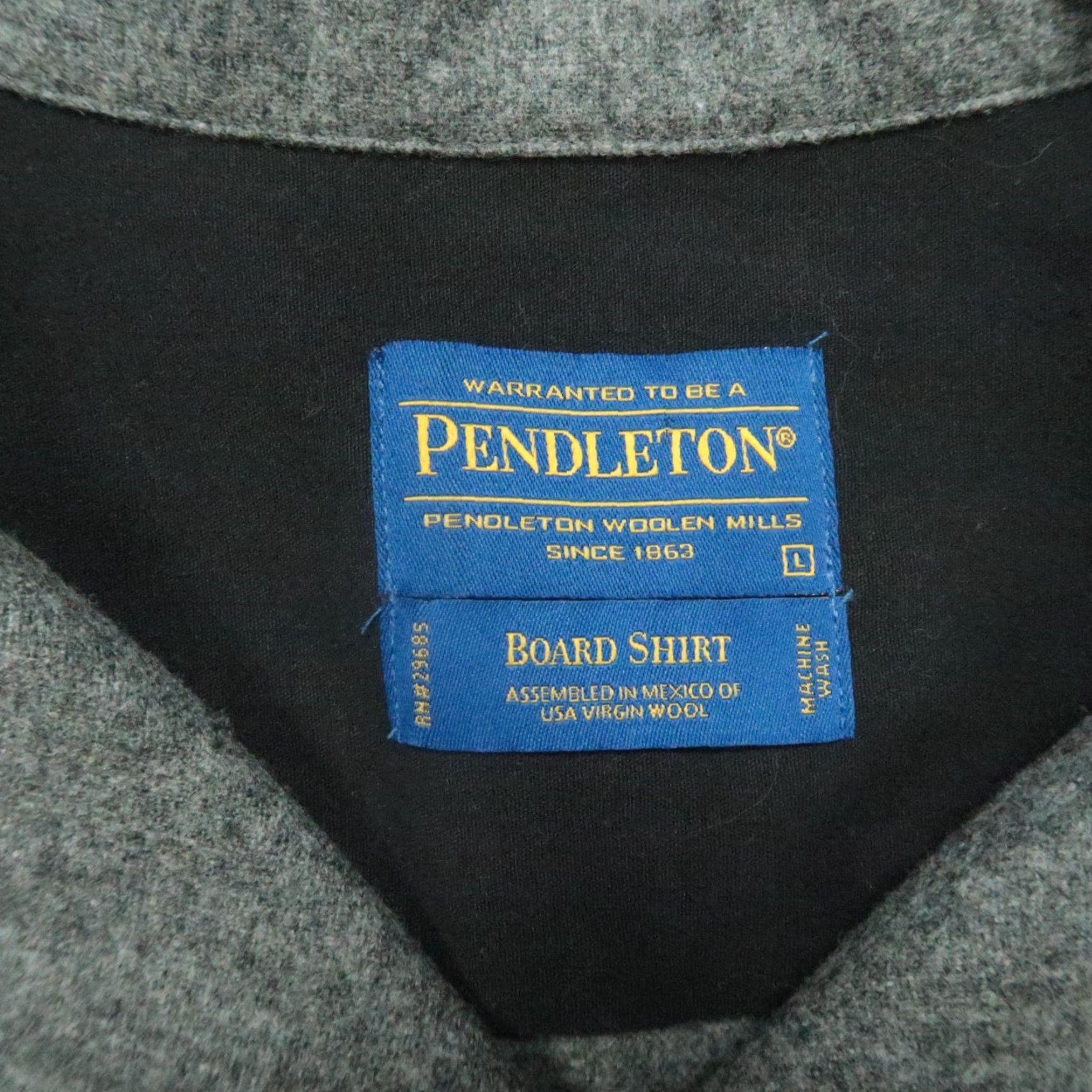 Pendleton VINTAGE Pendleton Shirt Mens Large Gray Board Wool Flannel Long Sleeve NWT Size US L / EU 52-54 / 3 - 3 Thumbnail