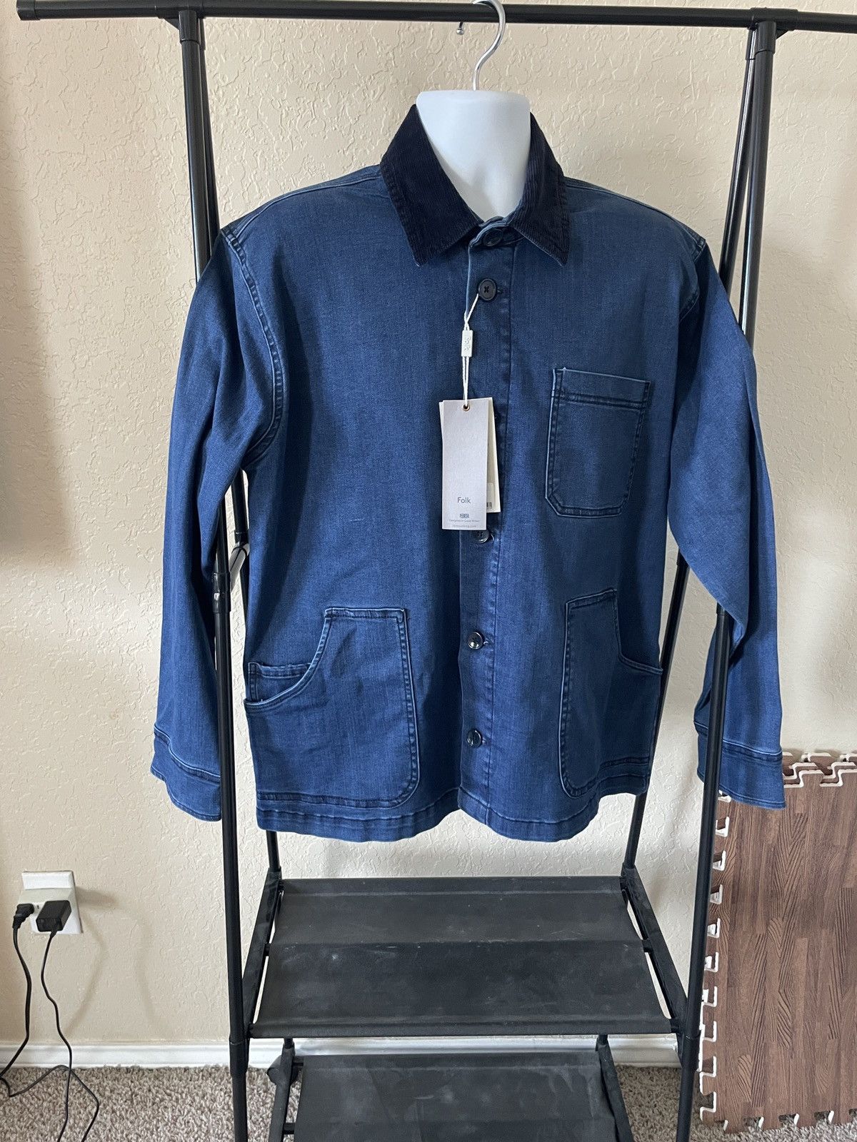 Folk Nelson Mid Denim Cord 3PKT shirt jacket Nwt 216.00 Size US L / EU 52-54 / 3 - 1 Thumbnail