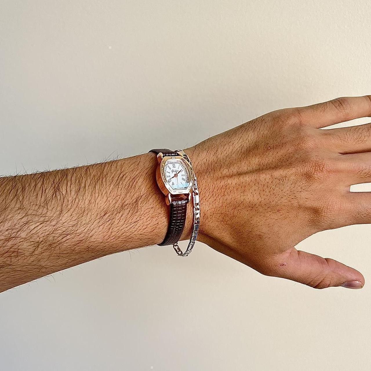 Vintage classy cute rectangle brown leather luxury watch Size ONE SIZE - 4 Thumbnail