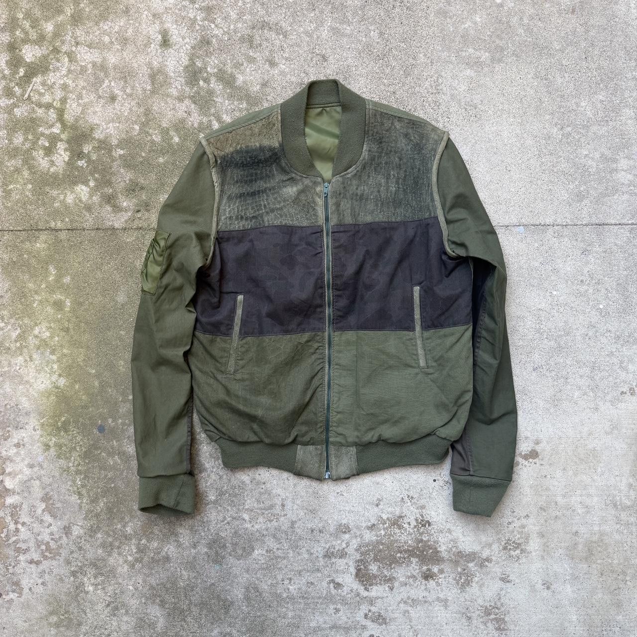 LongJourney longjourney army green patchwork leather bomber jacket ma-1 Size US XL / EU 56 / 4 - 1 Thumbnail