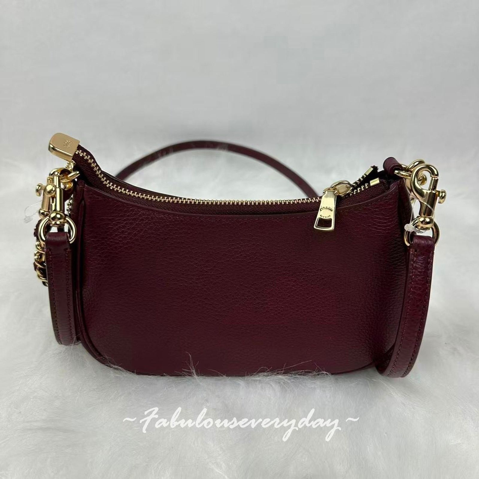 Coach Coach Teri Mini Crossbody Crystals In Leather/Gold/Dark Wine Size ONE SIZE - 4 Thumbnail