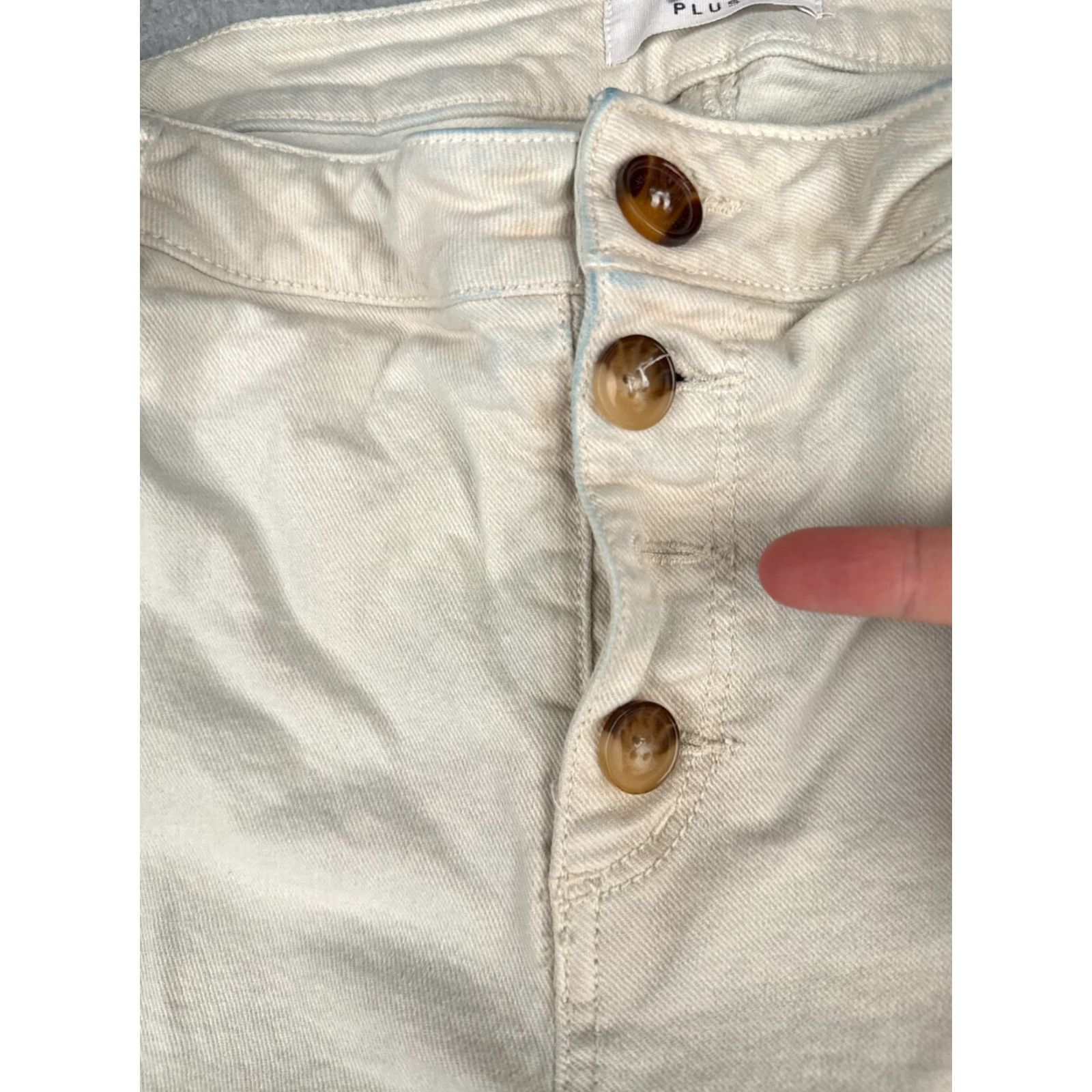 Loft VINTAGE LOFT Jeans Women 14 White Denim Wide-Leg High Rise Zip 34x22 Read Me Size 36" / US 14 / IT 50 - 5 Thumbnail