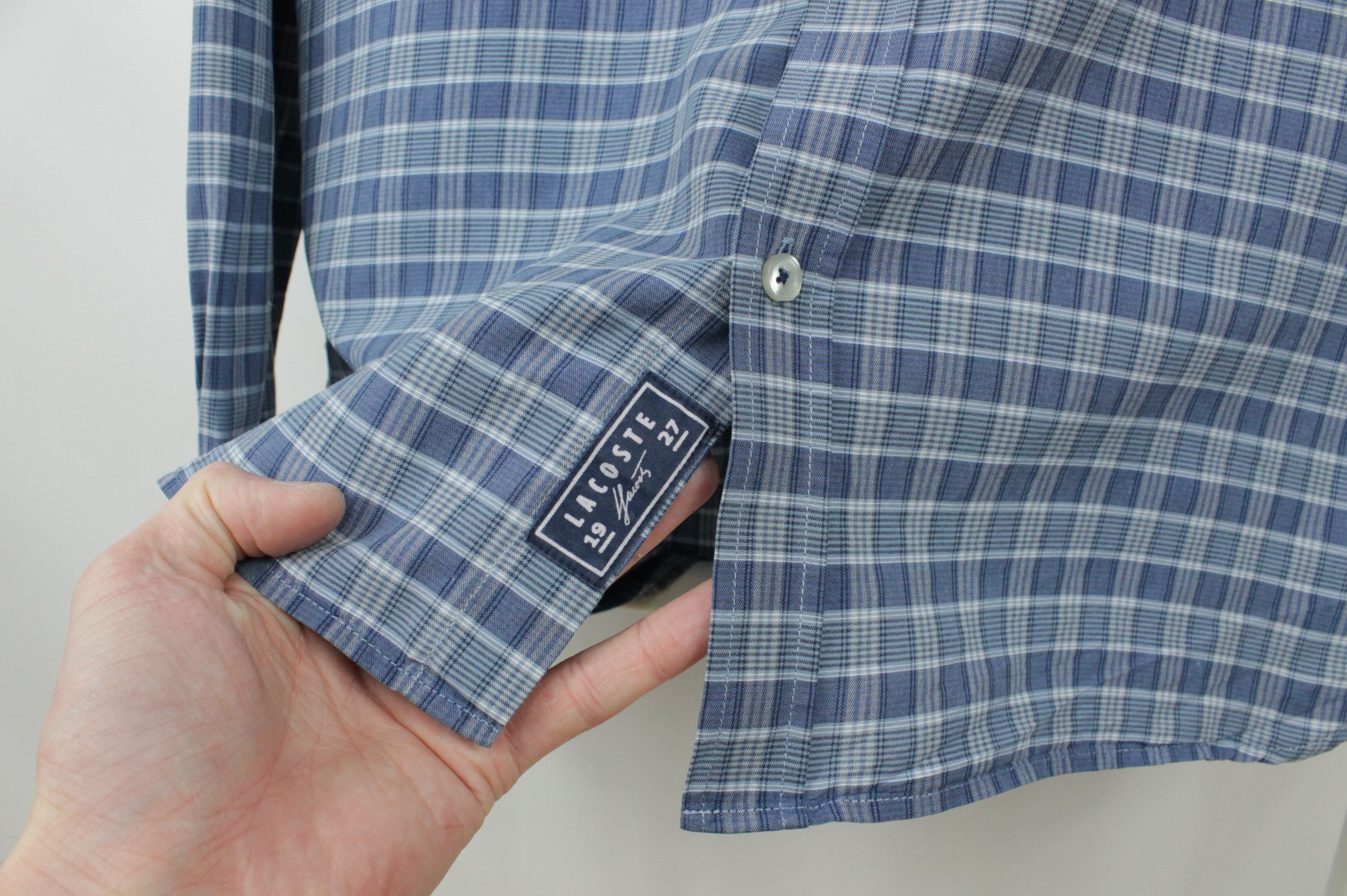 Lacoste Lacoste Regular Fit Checkered Blue Casual Shirt Mens Size US M / EU 48-50 / 2 - 5 Thumbnail