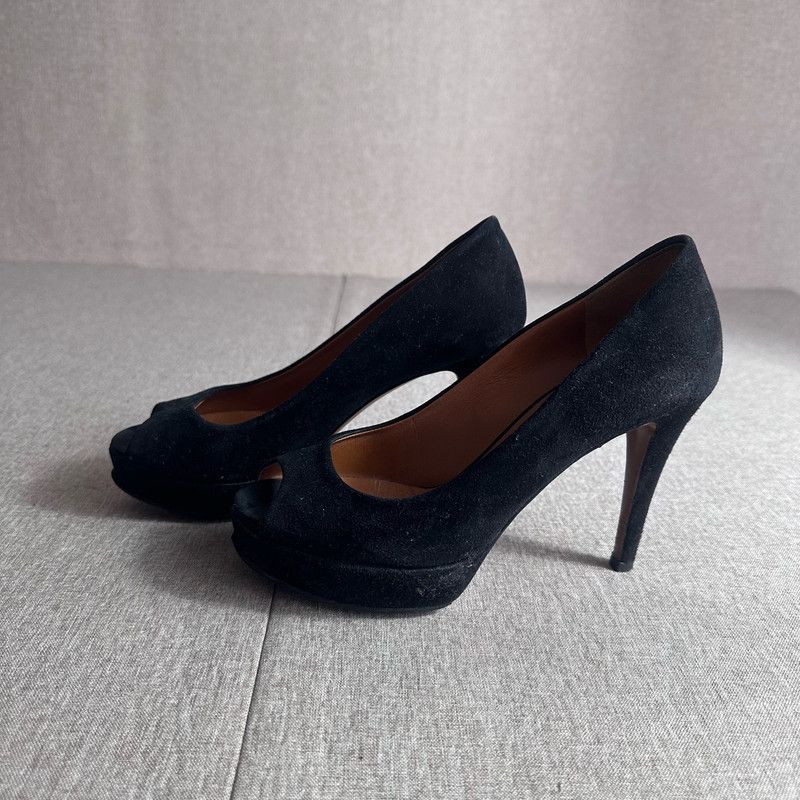 Gucci Gucci Black Peep-Toe High Heels 0079 Size US 5 / EU 37 - 1 Thumbnail