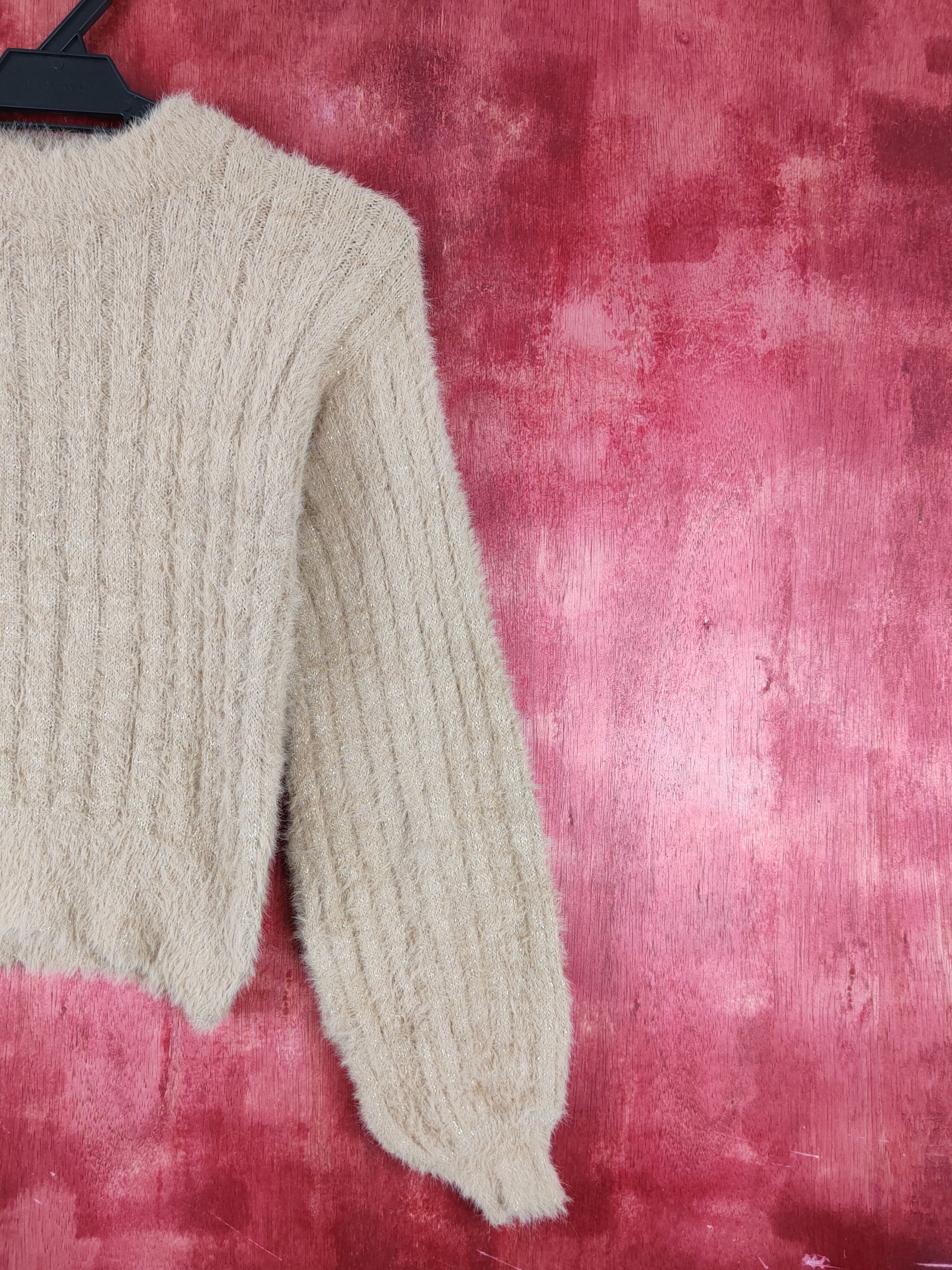 Japanese Brand × Vintage E Hypen World Gallery Beige Fur Mohair Knitwear #S1915 Size XS / US 0-2 / IT 36-38 - 5 Thumbnail