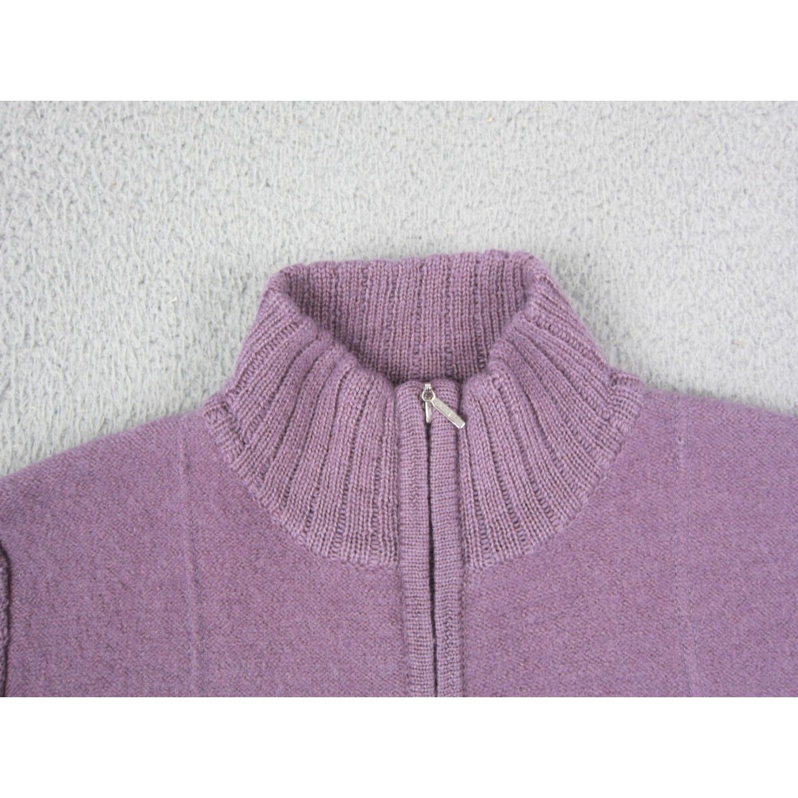 Pendleton VINTAGE Pendleton Cardigan Womens M Purple Wool Knit Sweater Full Zip 80s 90s City Classic Size M / US 6-8 / IT 42-44 - 2 Thumbnail