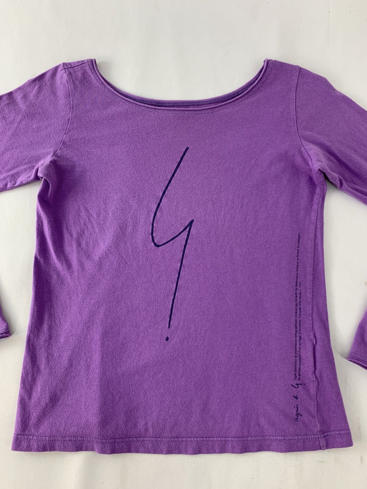 agnes b. 90s Agnes B Paris Longsleeve Embroidery Logo Tee Size S / US 4 / IT 40 - 3 Thumbnail