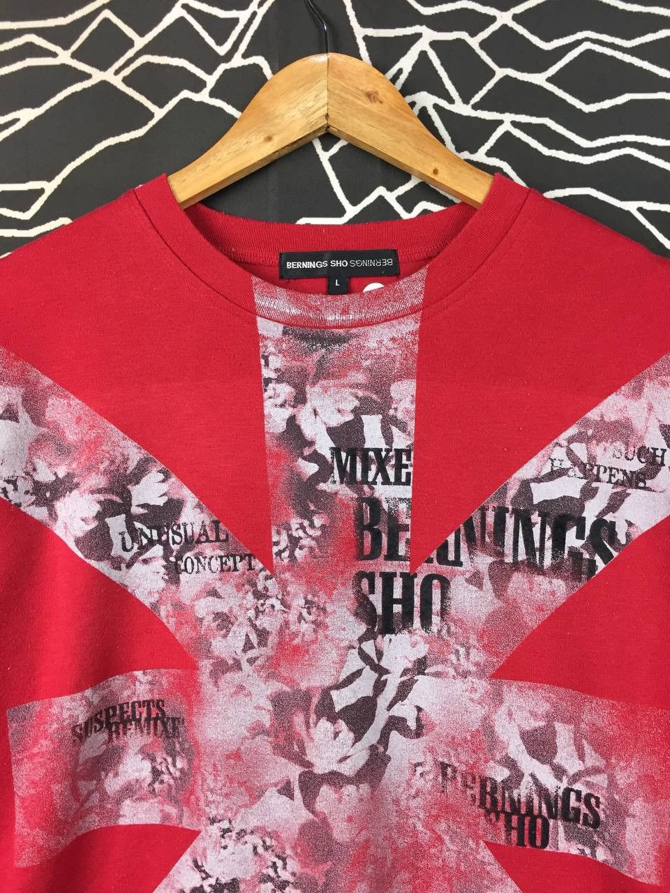 BERNINGS SHO Vtg Bernings Sho Union Jack Floral Grunge Cyber Punk Tee Size US M / EU 48-50 / 2 - 3 Thumbnail