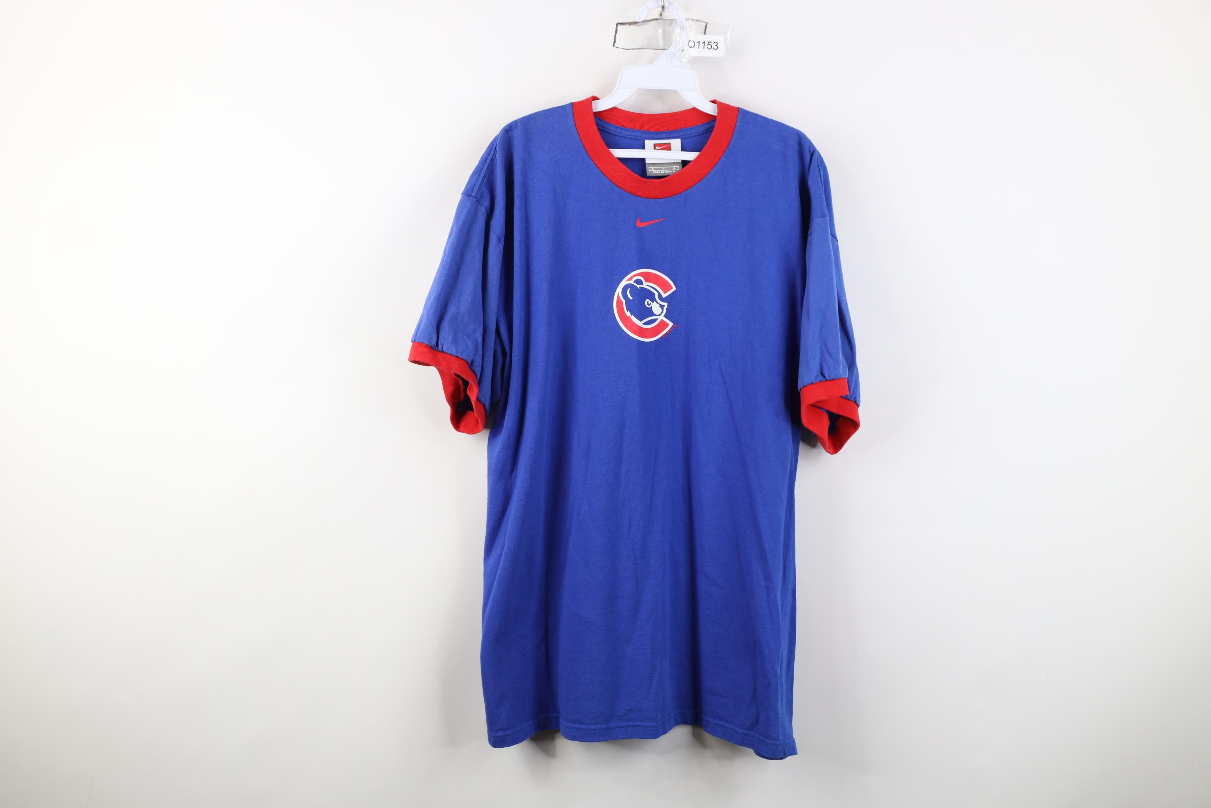 Nike Vintage Y2K Nike Center Swoosh Chicago Cubs Ringer T-Shirt Size US L / EU 52-54 / 3 - 1 Thumbnail