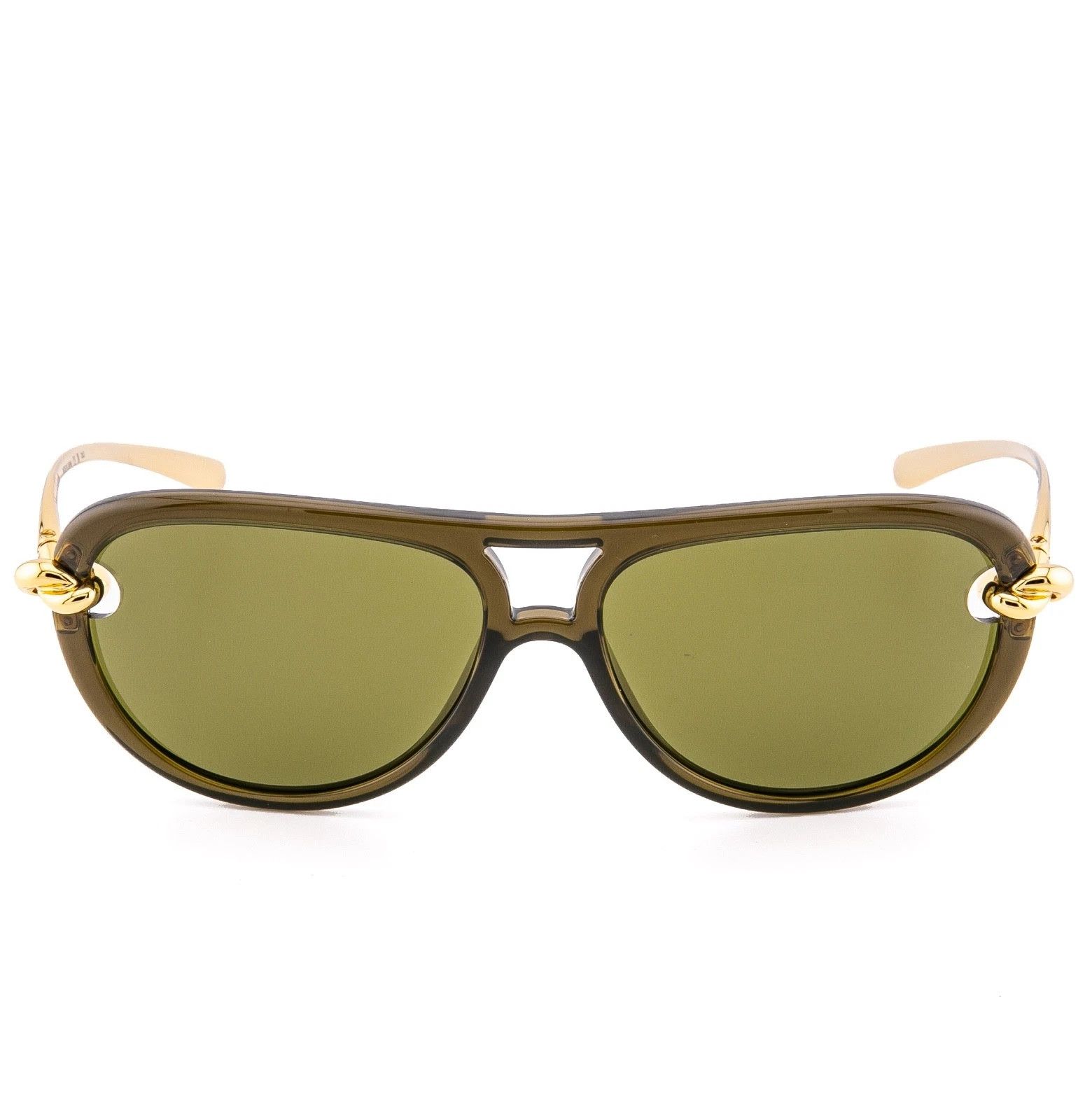 Bottega Veneta BOTTEGA VENETA 1418 KNOT Pilot BV1418S Gold Green Unisex 003 Size ONE SIZE - 5 Thumbnail