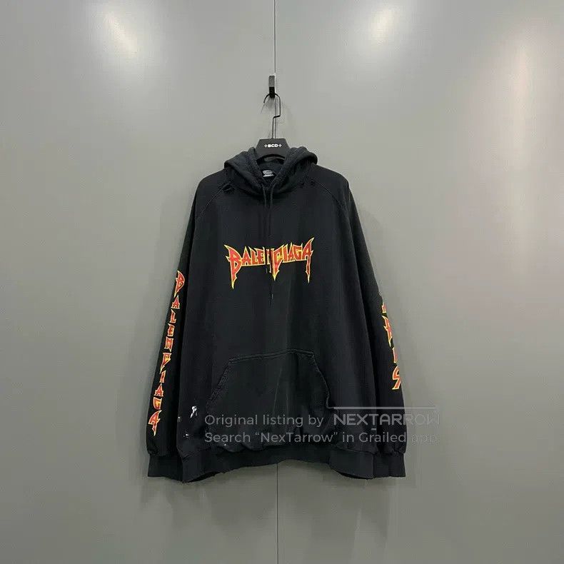 Balenciaga Balenciaga Splattered letter printed hoodie Size US XXL / EU 58 / 5 - 1 Thumbnail