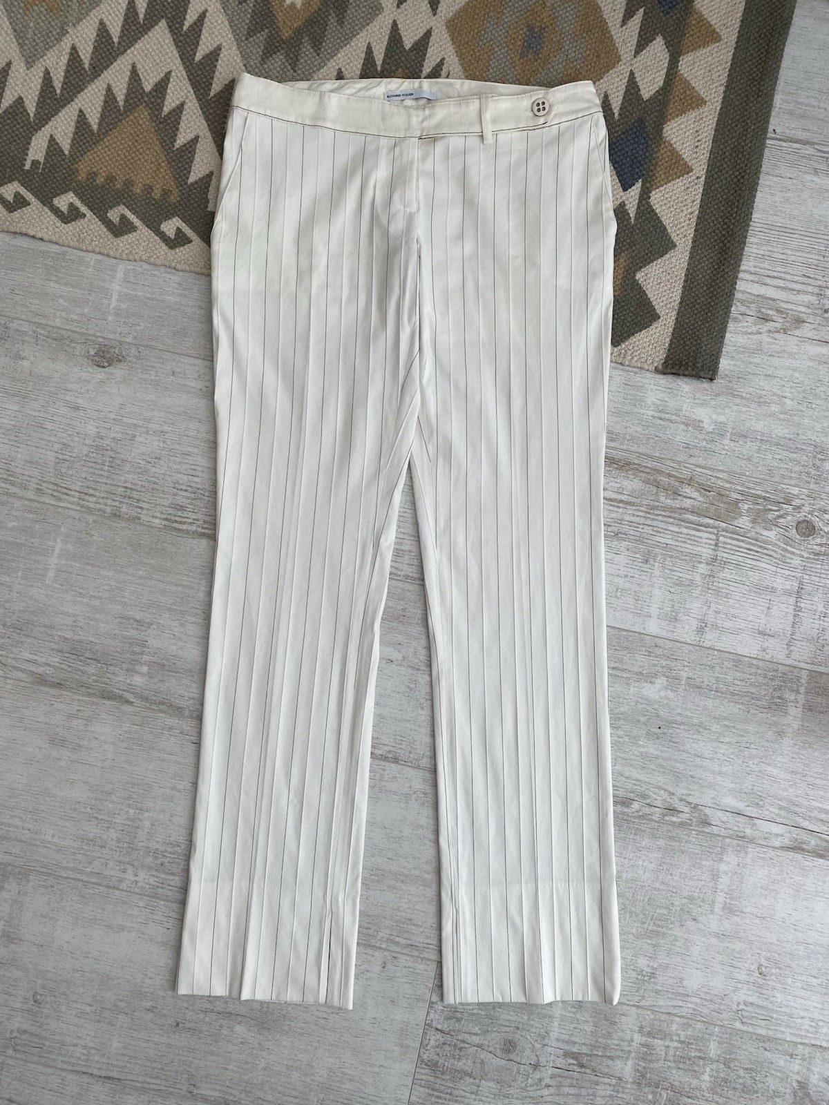 Alexander McQueen Archival Alexander McQueen Womens Striped Trousers Pants Size 29" - 2 Thumbnail