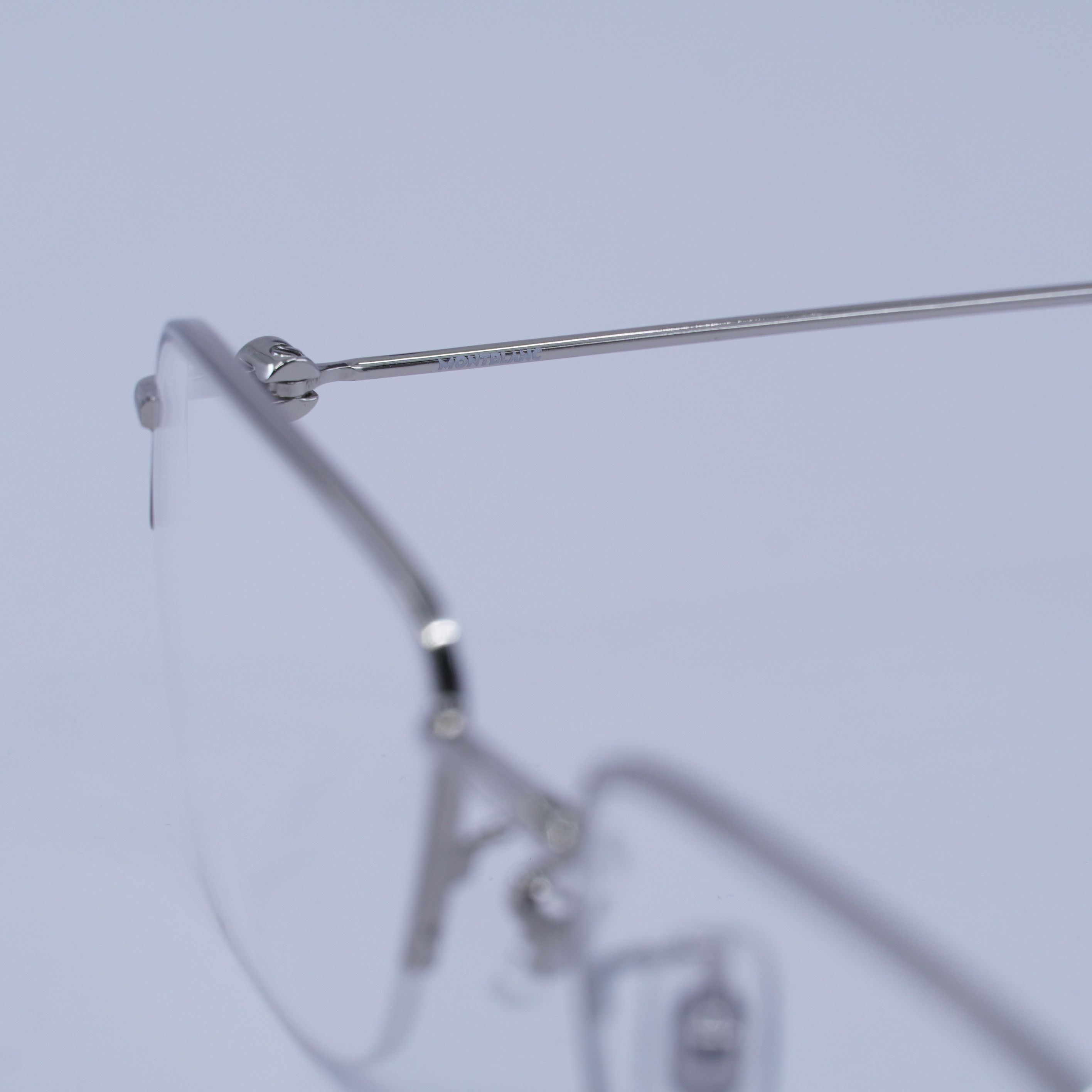 Montblanc Montblanc MB0084OK 003 Eyeglasses Silver 53mm Rectangle Size ONE SIZE - 6 Thumbnail