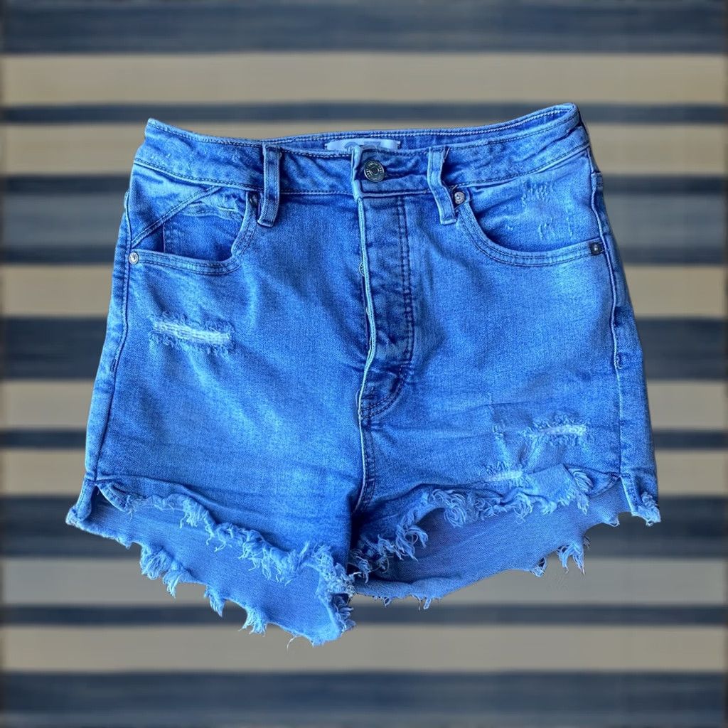 Free People VINTAGE We The Free People Jean Shorts Womens 27 Distress Button Fly Cut Off Denim Size 27" / US 4 / IT 40 - 1 Thumbnail