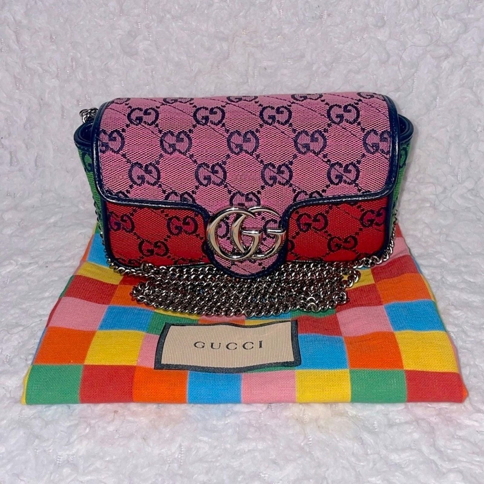 Gucci Gucci GG Marmont Super Mini Colorblock Bag 476433 Size ONE SIZE - 1 Thumbnail