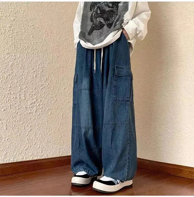 Japanese Brand Retro Loose Straight Washed Jeans Size US 34 / EU 50 - 5 Thumbnail