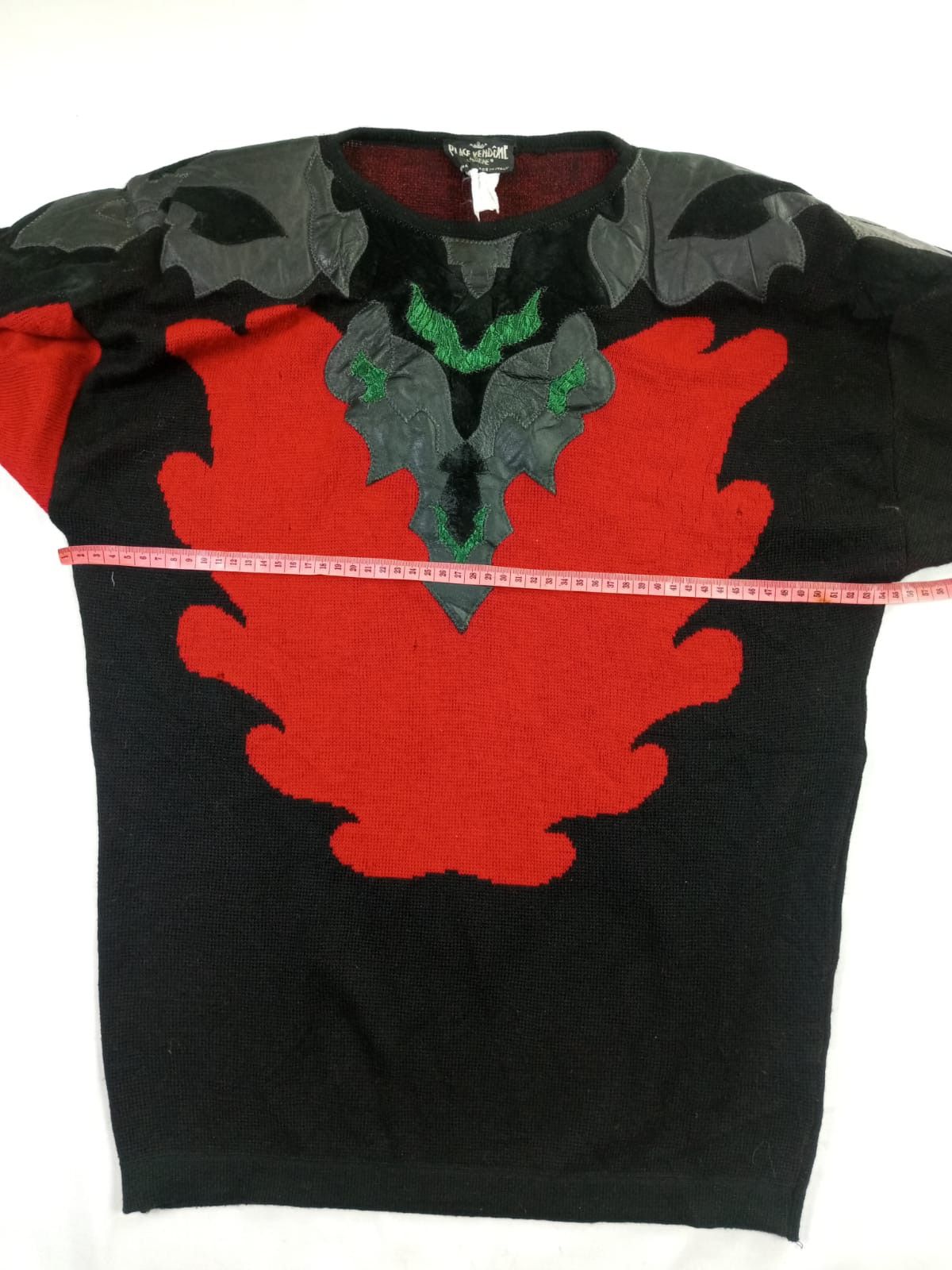 Japanese Brand Crazy Vintage Place Vendome leather Knit Crewneck Sweater Size M / US 6-8 / IT 42-44 - 5 Thumbnail