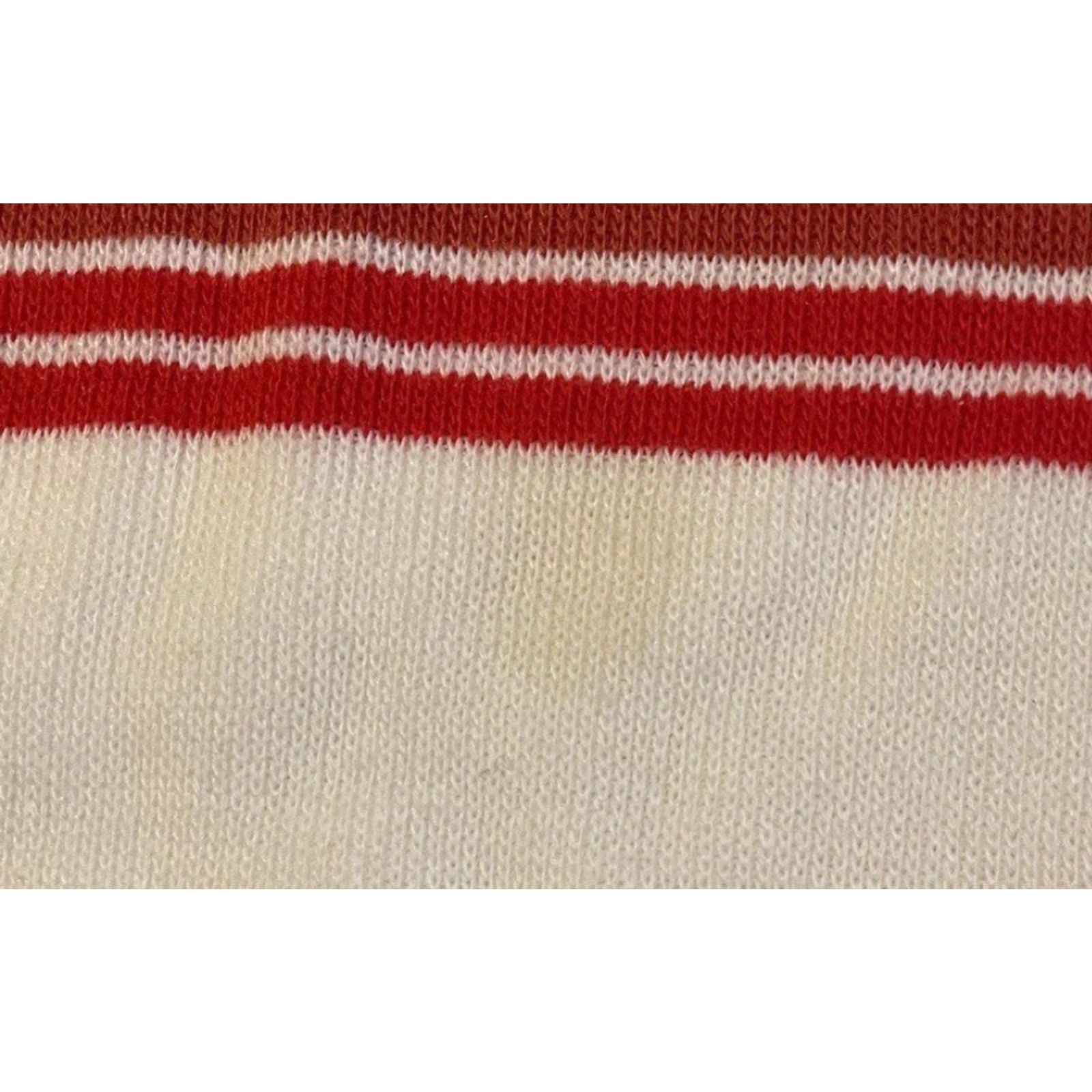 Rainbow VINTAGE Rainbow Striped Knit Sweater Womens L 70s 80s White Acrylic Ocean Pacific Hawaii Surf Beach OP AOP Wool Pullover Size L / US 10 / IT 46 - 2 Thumbnail