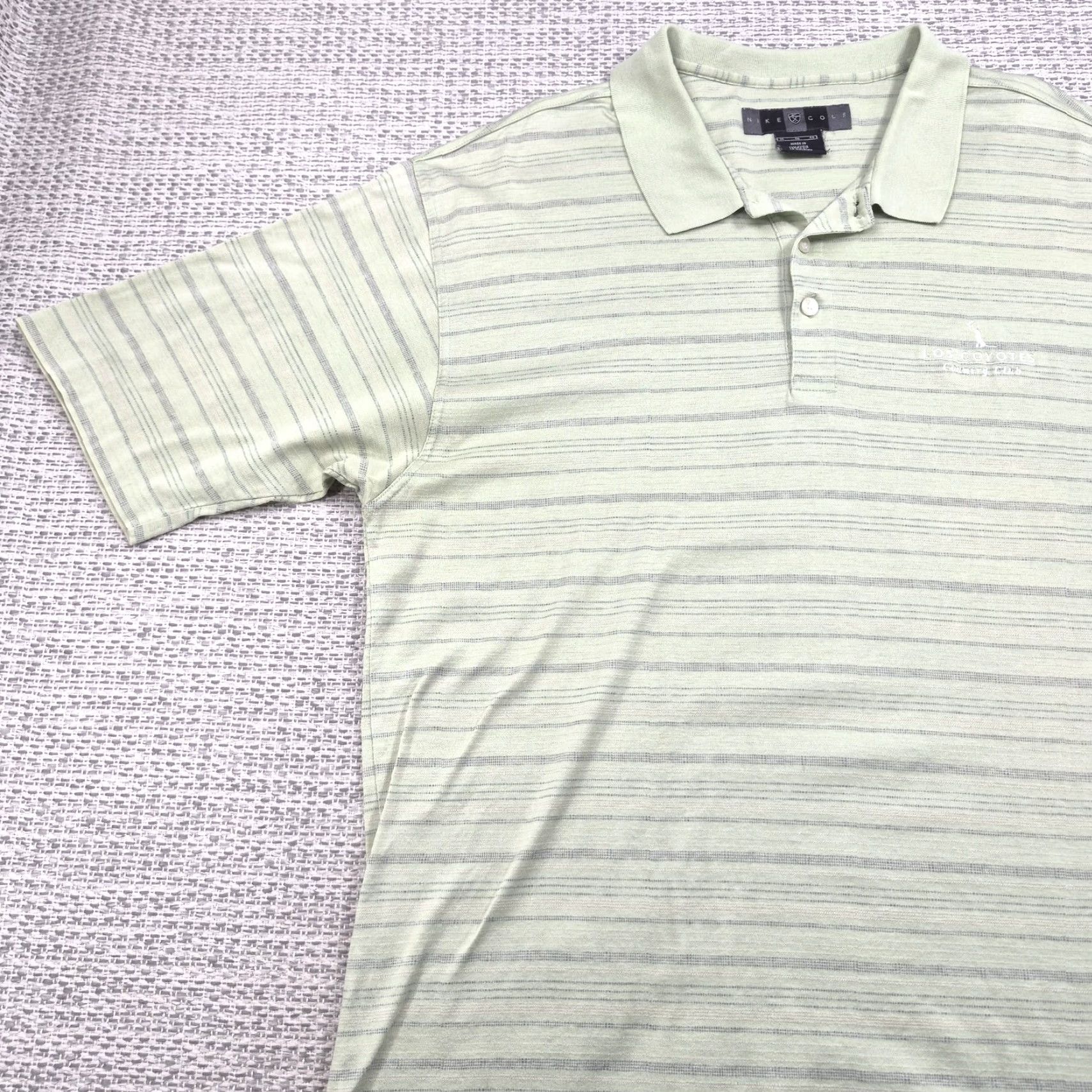 Nike Nike Golf Polo Shirt Mens XL Green Stripe Los Coyotes Country Club Cotton Knit Size US XL / EU 56 / 4 - 3 Thumbnail