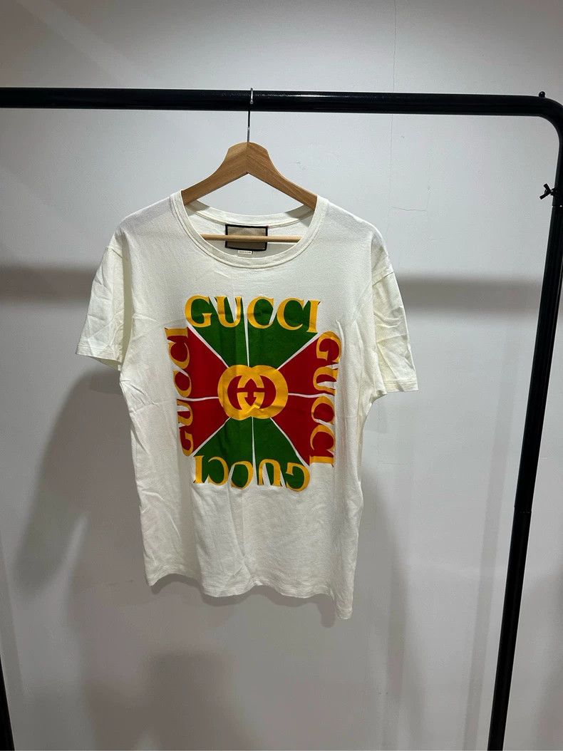 Gucci Gucci White square large logo short sleeves 2501-Nextarrow Size US XS / EU 42 / 0 - 1 Thumbnail