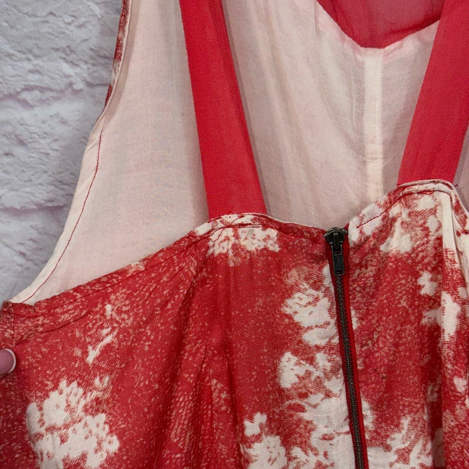 Free People Free People Red and Cream Floral Romper Size Small Size 28" / US 6 / IT 42 - 7 Thumbnail