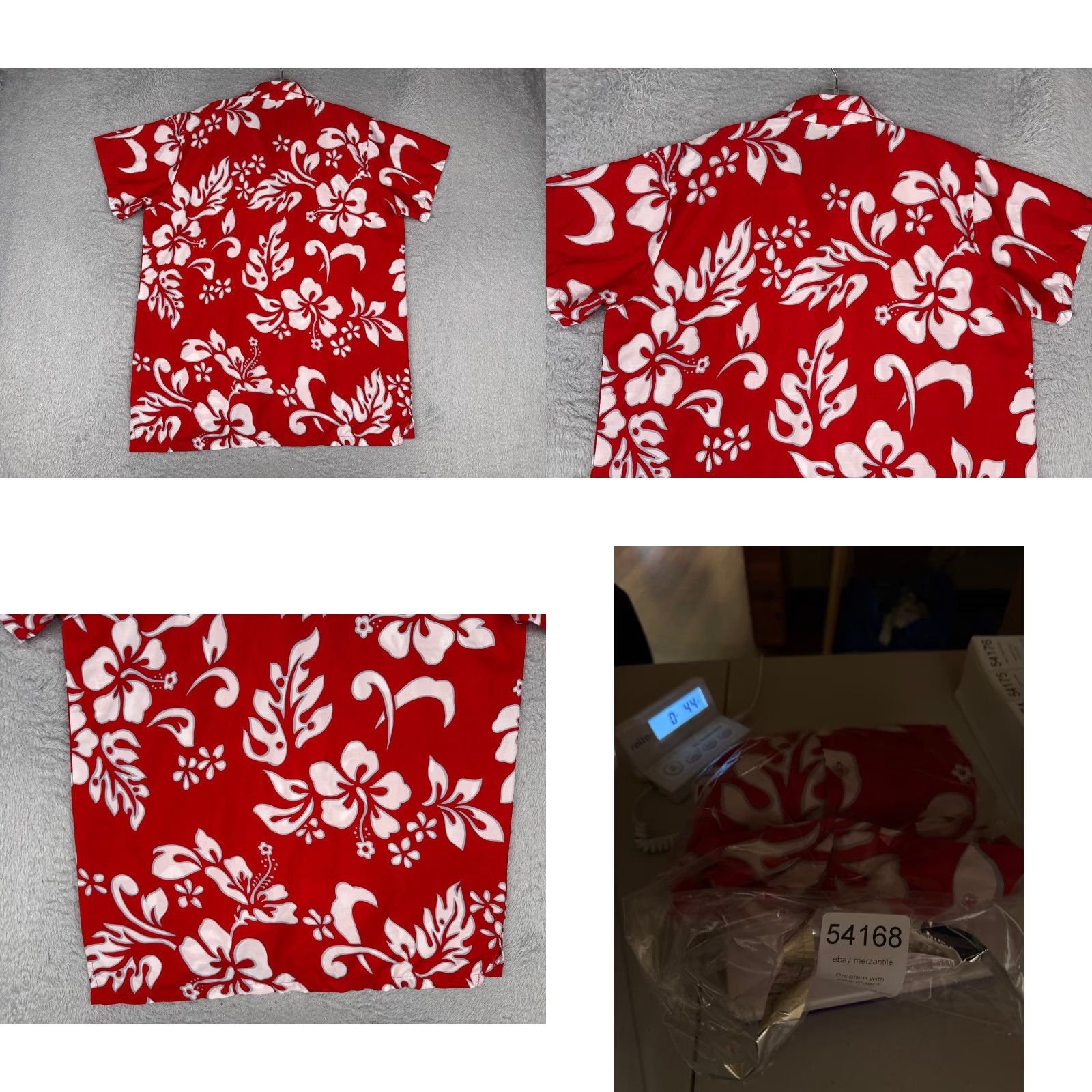 Vintage King Kameha Shirt Men Large Red Floral Palm Tree Hawaiian Button Up Polyester Shirt Size US L / EU 52-54 / 3 - 9 Thumbnail
