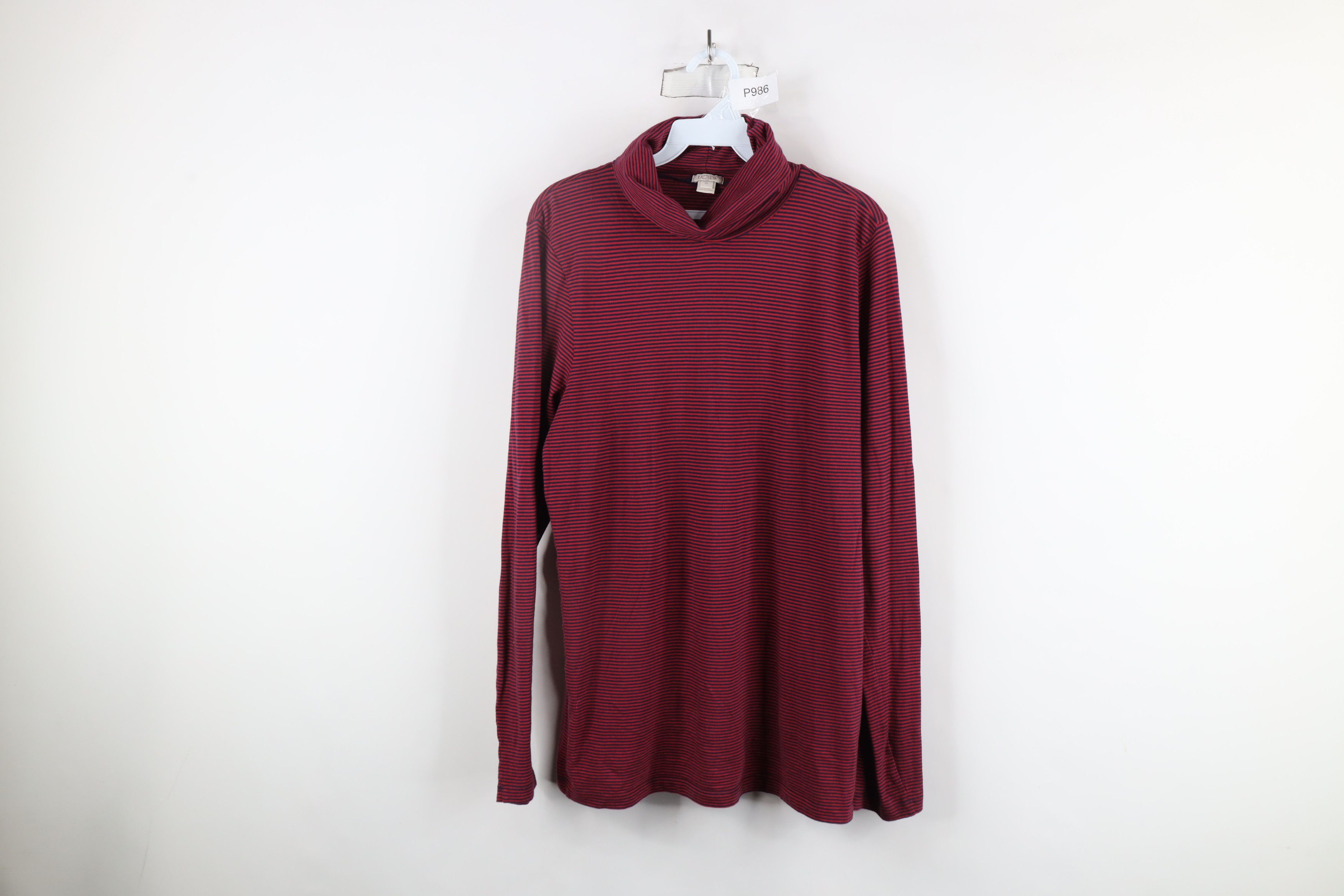 J.Crew × Vintage J Crew Lightweight Striped Long Sleeve Turtleneck T-Shirt Size XL / US 12-14 / IT 48-50 - 1 Thumbnail