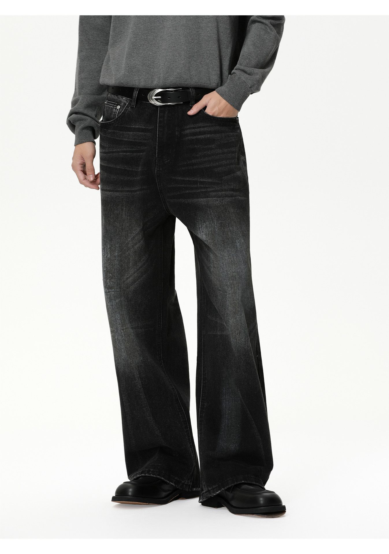 Vintage Men's American street whiskered straight loose washed jeans Size US 32 / EU 48 - 3 Thumbnail