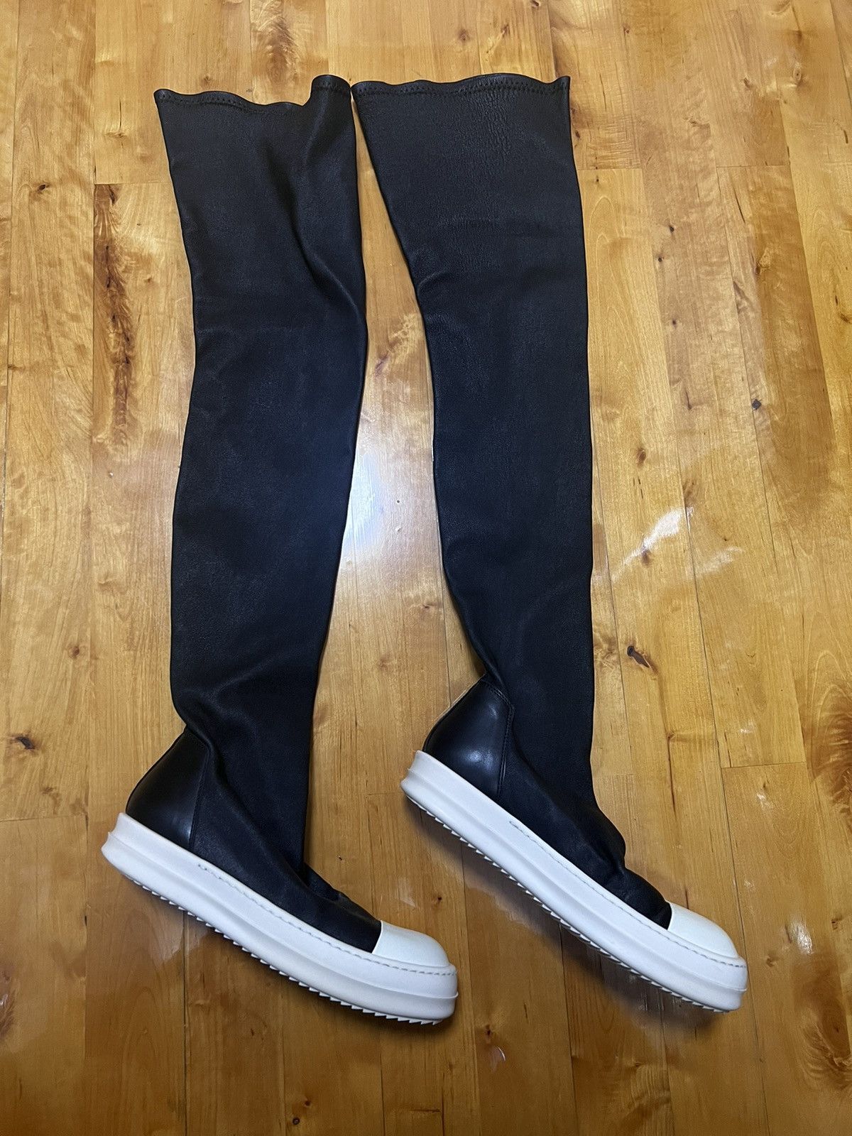 Rick Owens Rick owens mainline leather thigh high stocking sz36 Size US 6 / IT 36 - 4 Thumbnail