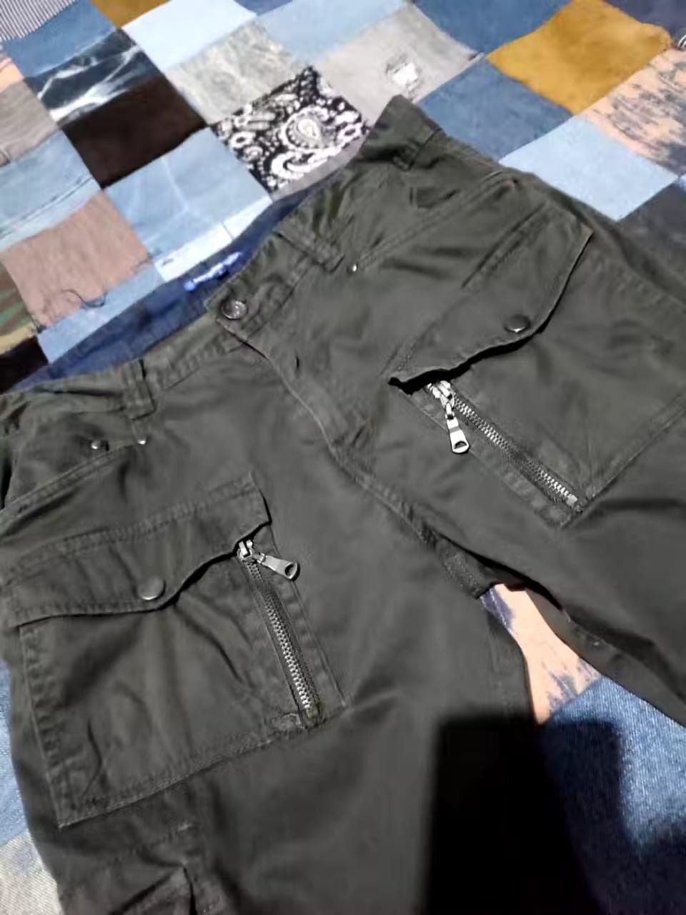 semanticdesign Semantic Design Dark Olive Cargo Multipocket flare Pants Size US 31 - 4 Thumbnail