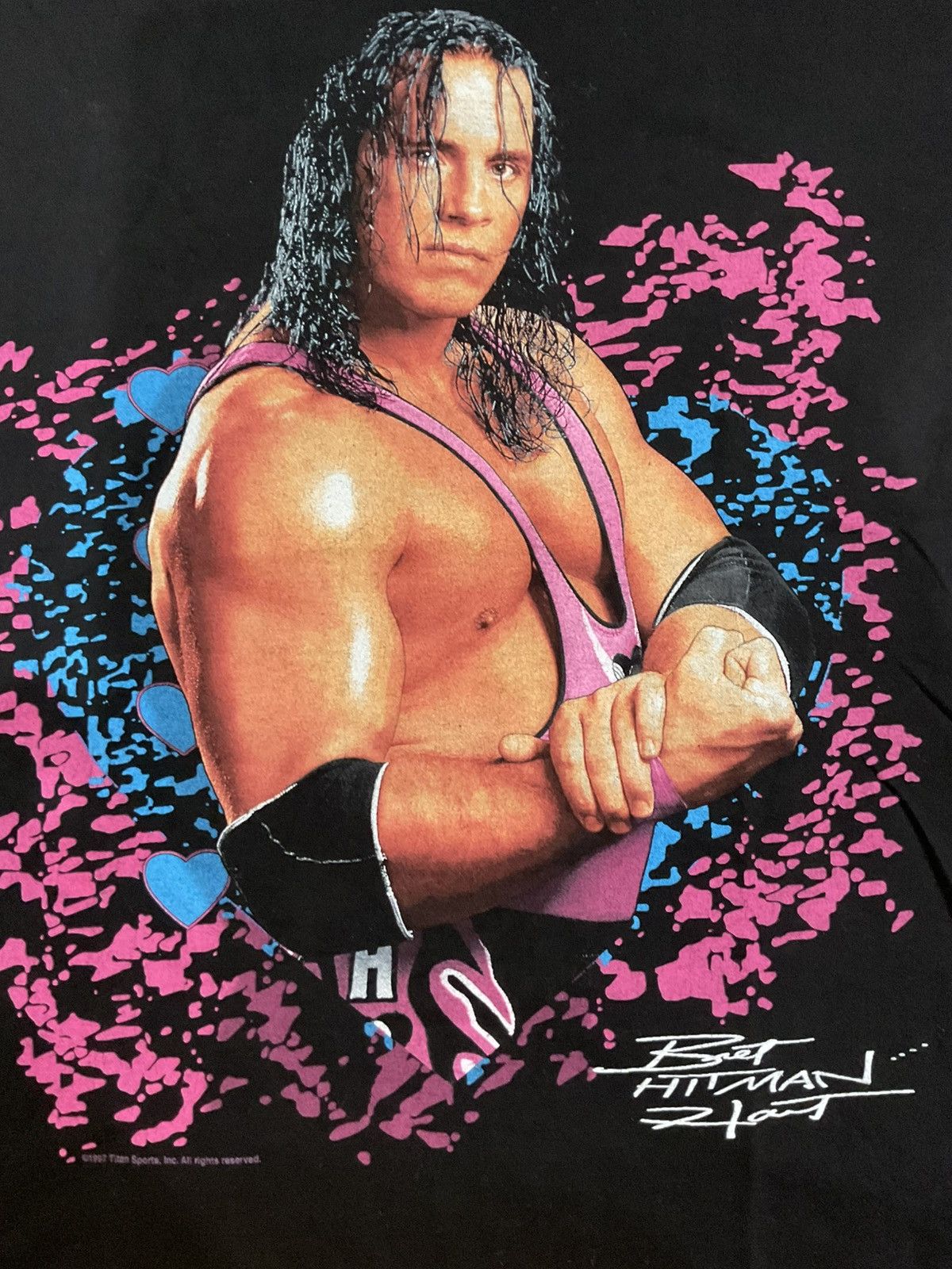 Vintage Vintage wwf bret hitman hart medium tee shirt Size US M / EU 48-50 / 2 - 2 Thumbnail