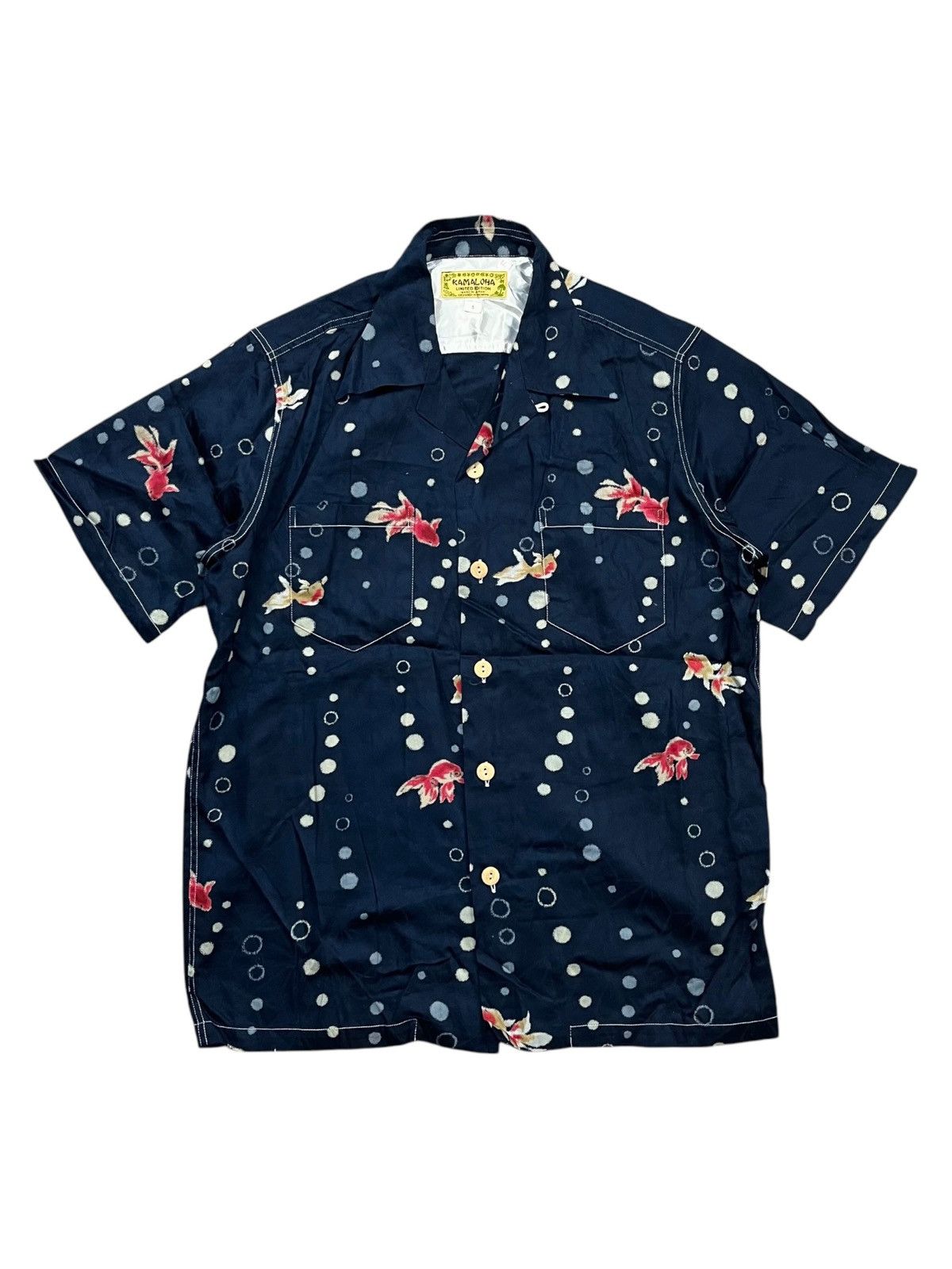 20471120 2000s Kamaloha - Koi Blurp Limited Edition Indigo Shirt Size US M / EU 48-50 / 2 - 1 Thumbnail