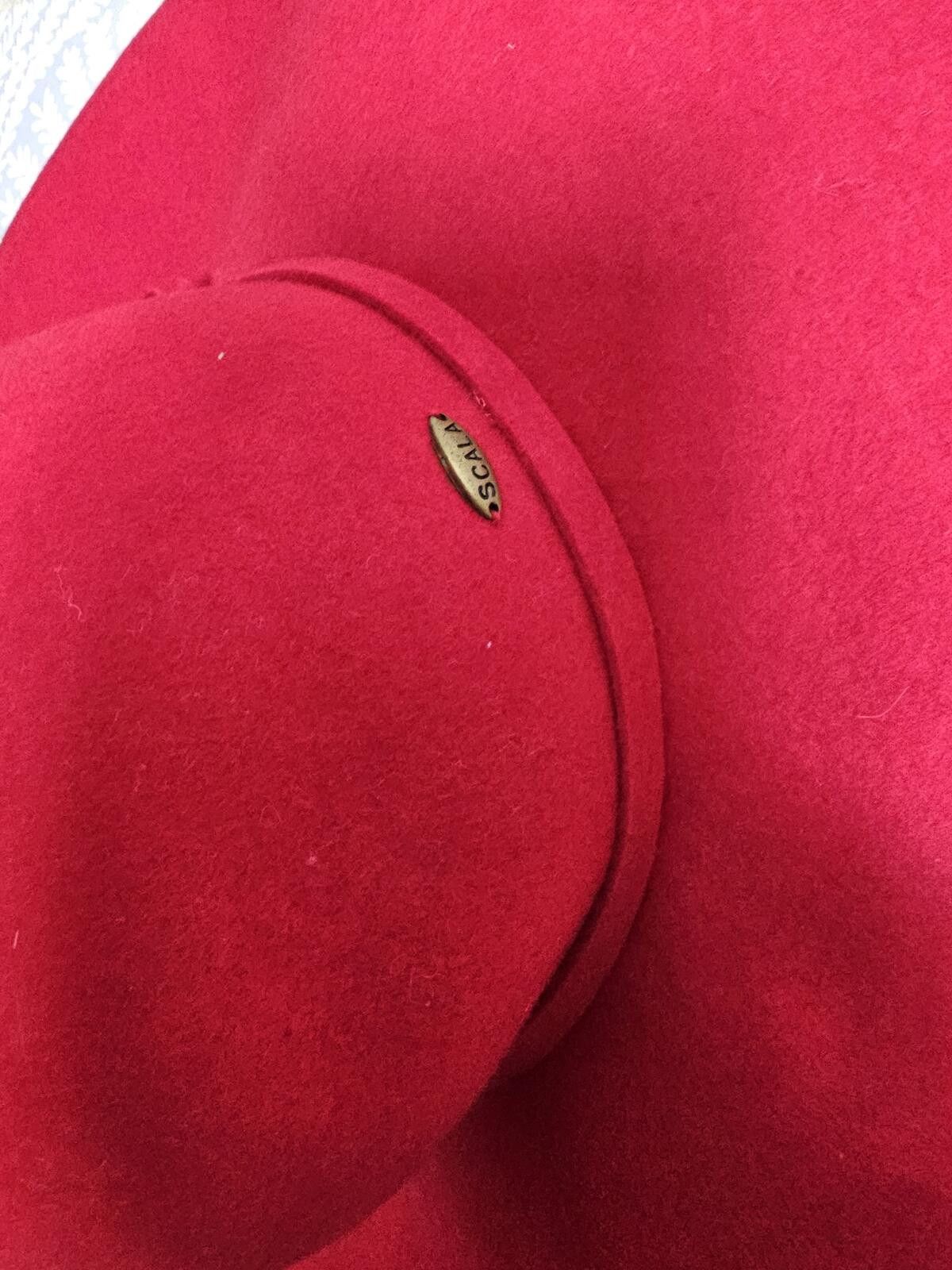 Black Scale NWT Scala Hat Red Womens One Size Wool Handmade Size ONE SIZE - 2 Thumbnail