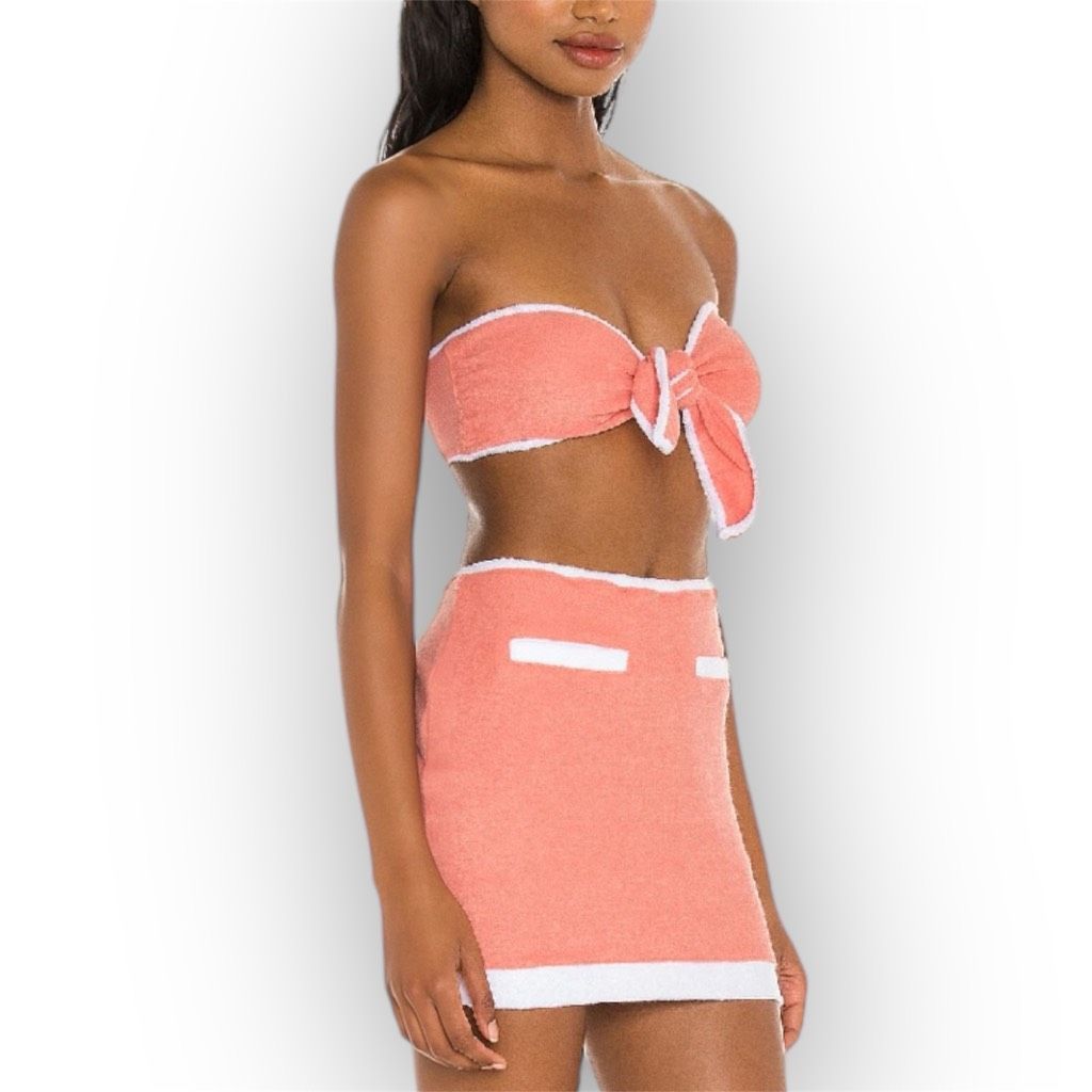 Soul Revolver Lovers + Friends Kalitta Top and Mini Skirt Outfit Terrycloth Set Women’s Medium Size M / US 6-8 / IT 42-44 - 3 Thumbnail