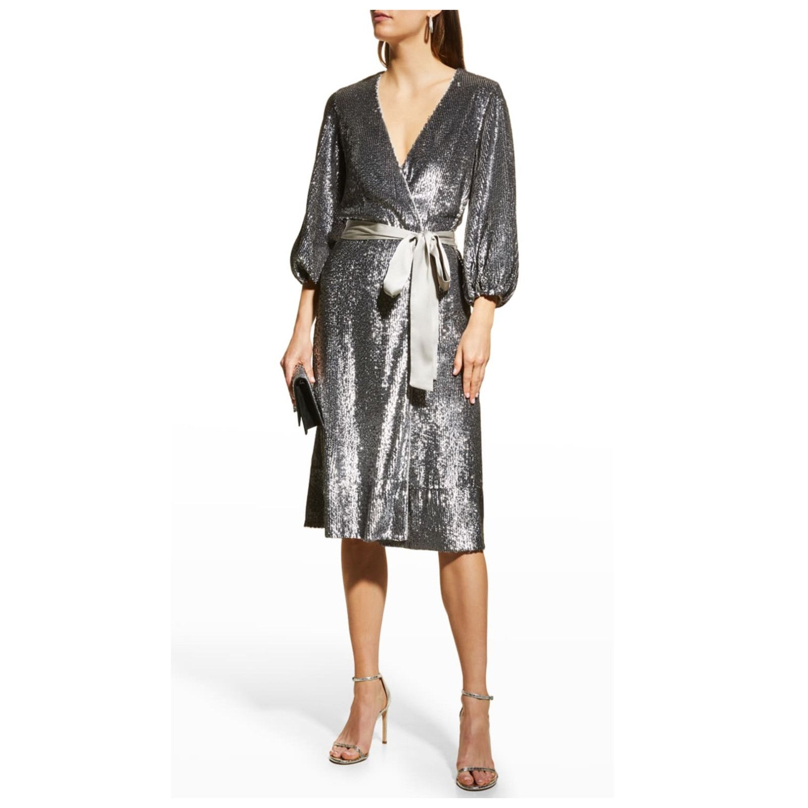 Alice + Olivia NWT ALICE + OLIVIA Anne Sequin Long Sleeve Wrap Dress Size 2 Size XS / US 0-2 / IT 36-38 - 13 Thumbnail
