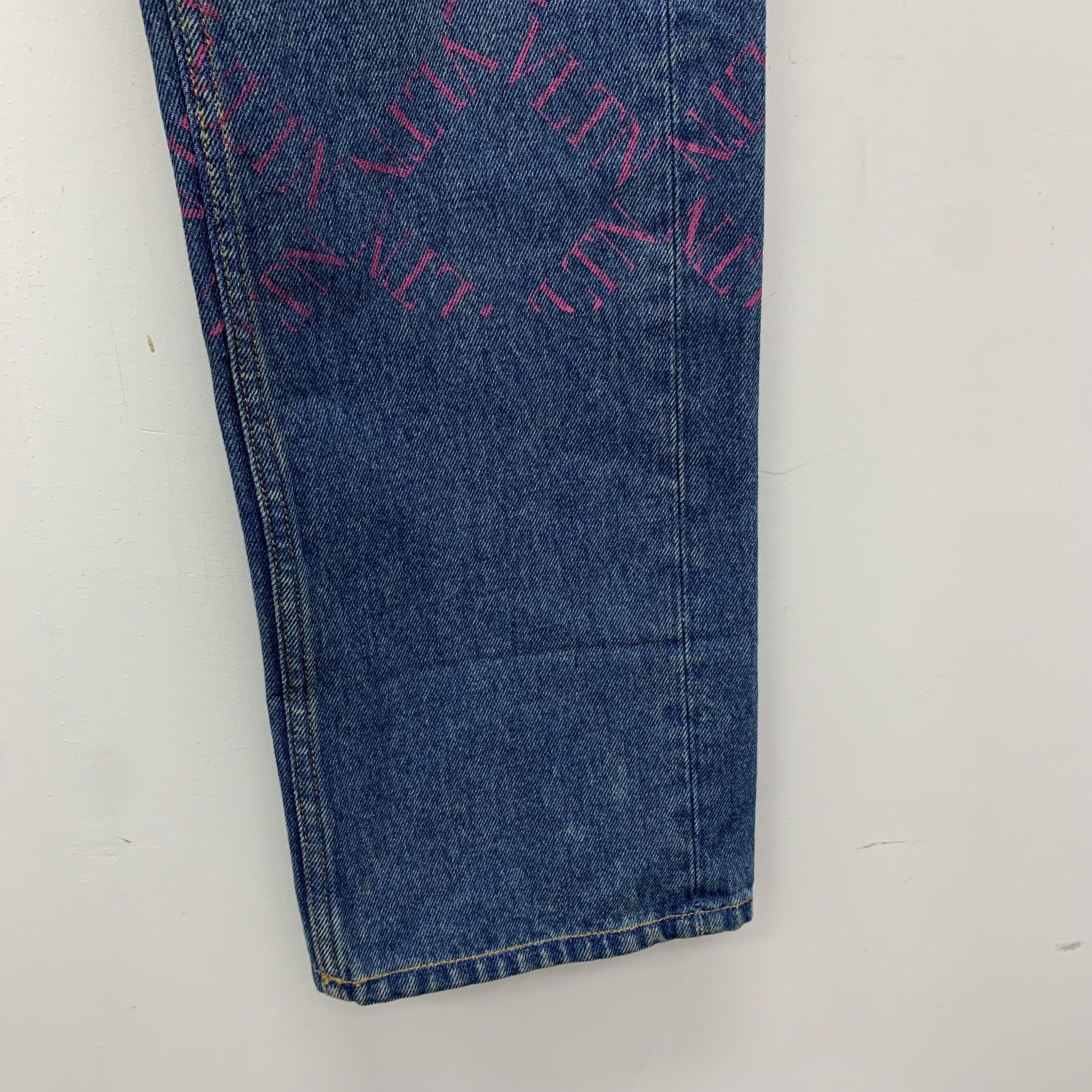 Valentino Valentino Blue Logo Print Cotton Denim Jeans (Size 27) Size 27" / US 4 / IT 40 - 5 Thumbnail